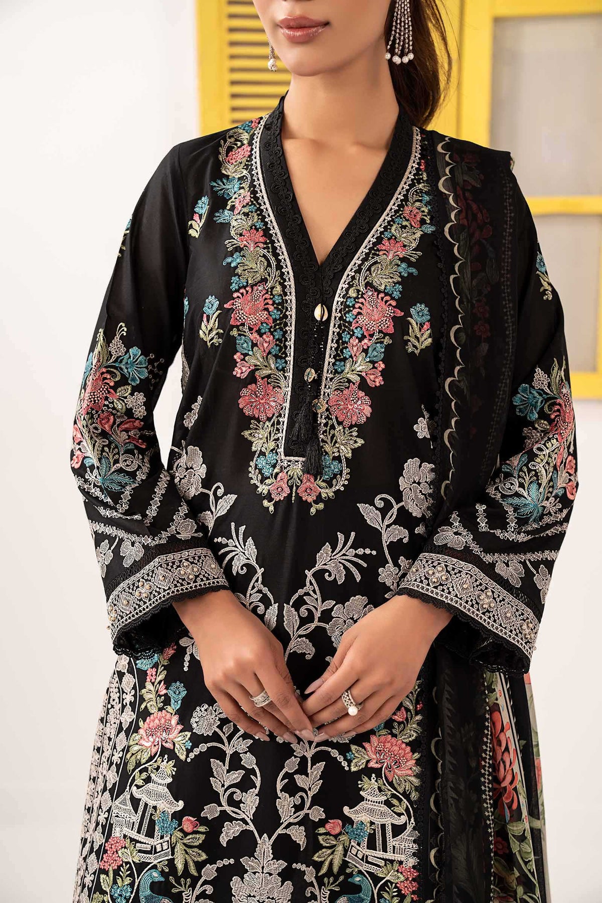 Maria B | Eid Collection 2026 | Dw-Ef26-180 Black - Luxury Dress - available at Maria Faisal in UK and USA.