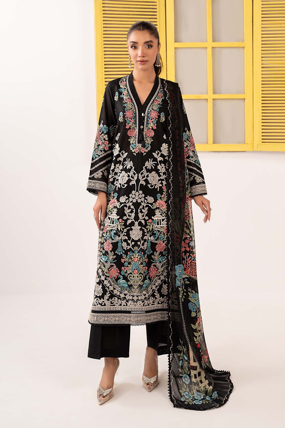 Maria B | Eid Collection 2026 | Dw-Ef26-180 Black - Luxury Dress - available at Maria Faisal in UK and USA.