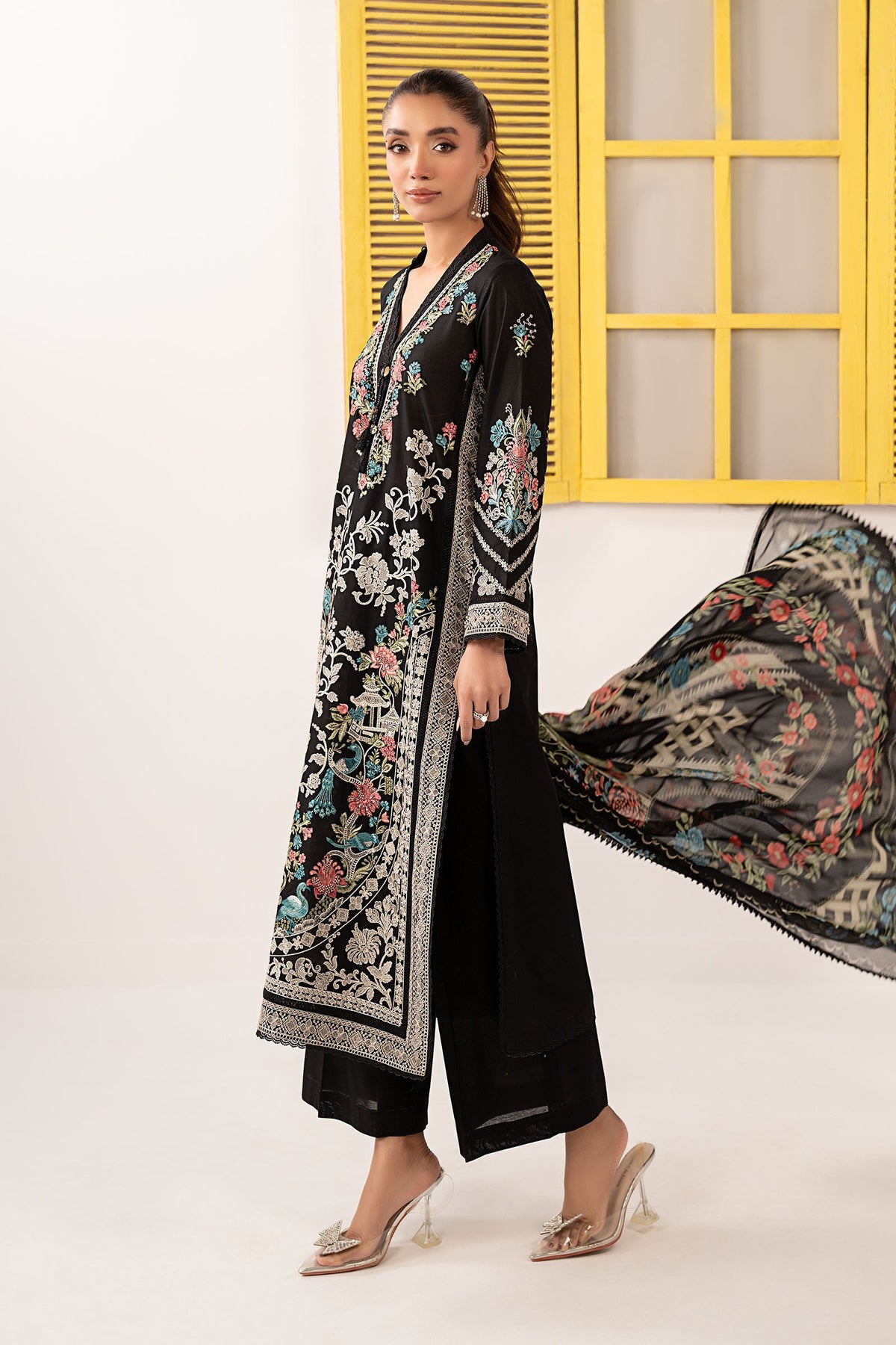 Maria B | Eid Collection 2026 | Dw-Ef26-180 Black - Luxury Dress - available at Maria Faisal in UK and USA.
