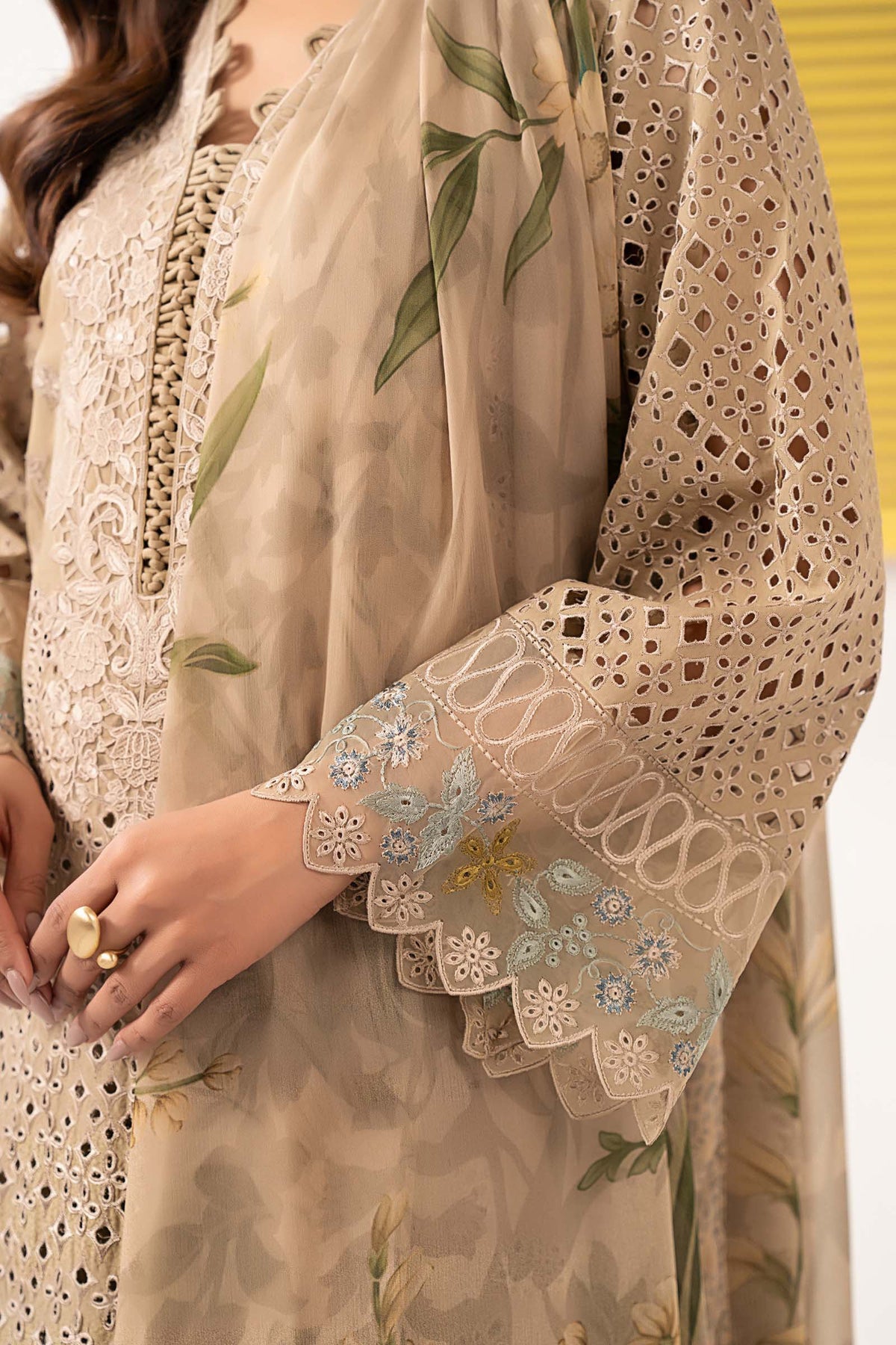 Maria B | Eid Collection 2026 | Dw-Ef26-34 Coffee - Luxury Dress - available at Maria Faisal in UK and USA.