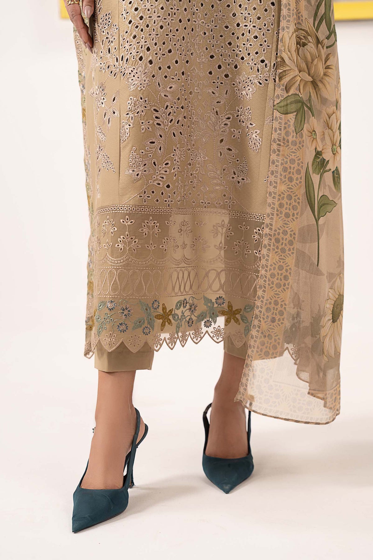 Maria B | Eid Collection 2026 | Dw-Ef26-34 Coffee - Luxury Dress - available at Maria Faisal in UK and USA.