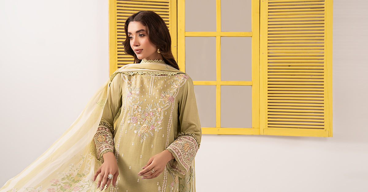 Maria B | Eid Collection 2026 | Dw-Ef26-60 Green - Luxury Dress - available at Maria Faisal in UK and USA.