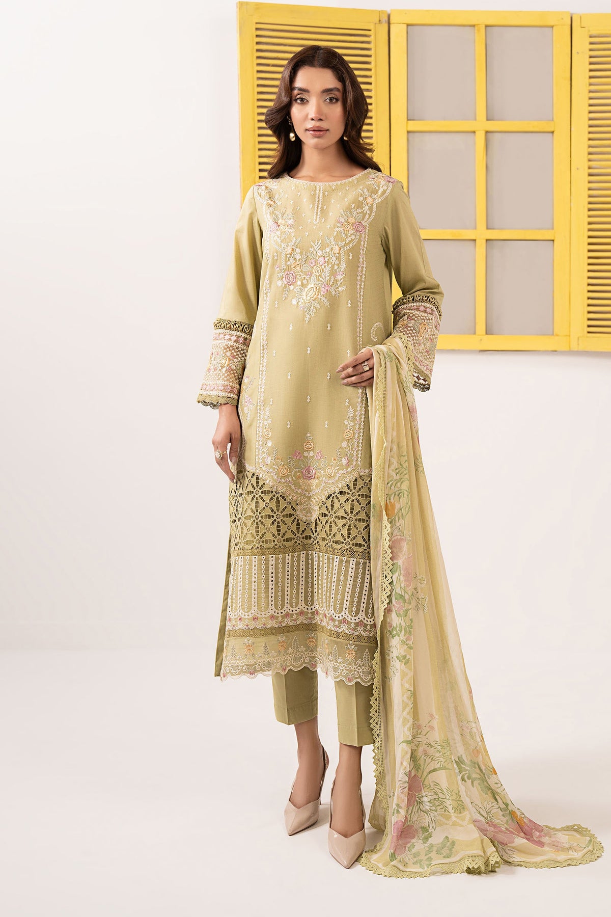 Maria B | Eid Collection 2026 | Dw-Ef26-60 Green - Luxury Dress - available at Maria Faisal in UK and USA.