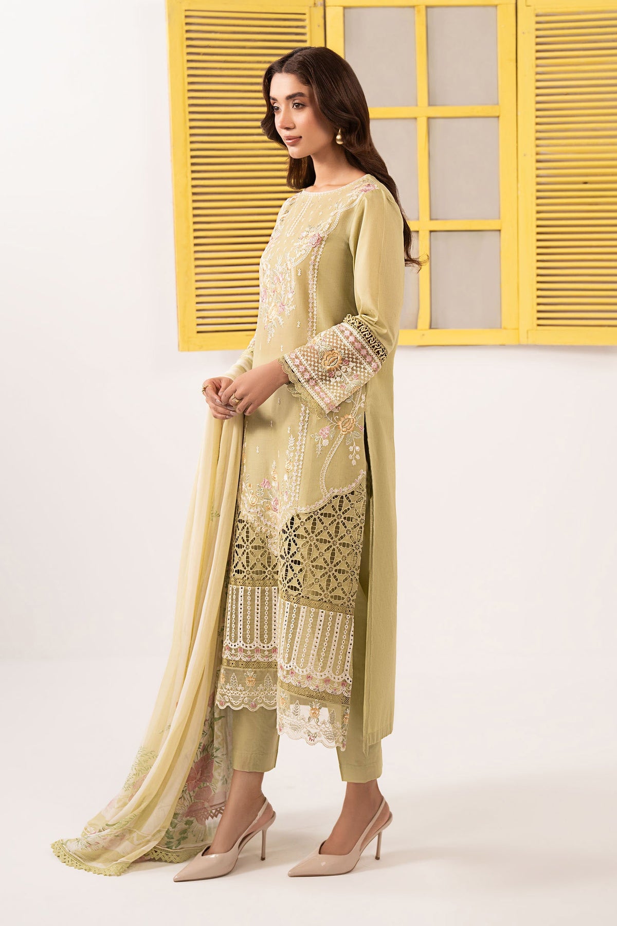 Maria B | Eid Collection 2026 | Dw-Ef26-60 Green - Luxury Dress - available at Maria Faisal in UK and USA.