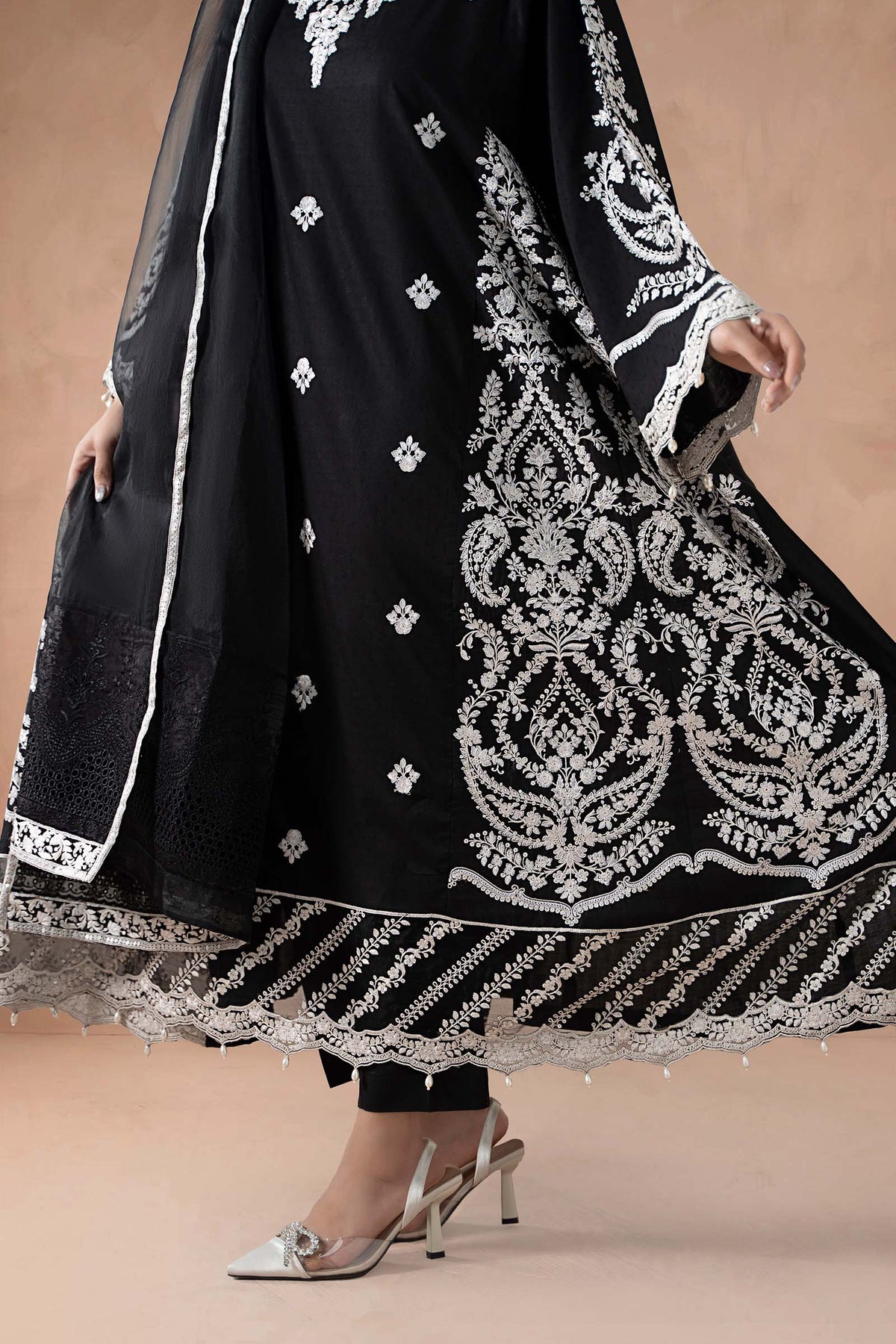 Maria B | Luxury Winter Pret 25 | DW-MN24-04R1-Black - Ladies Clothes - Maria Faisal