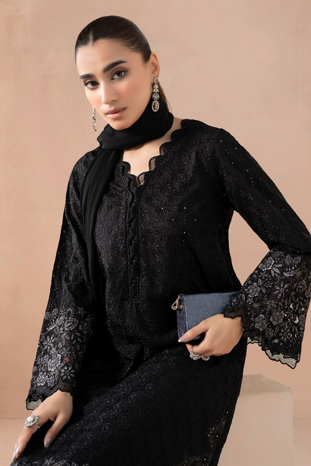 Maria B | Pre Fall Dresses | 3 Piece Embroidered Lawn Suit SS - Ladies Clothes - Maria Faisal