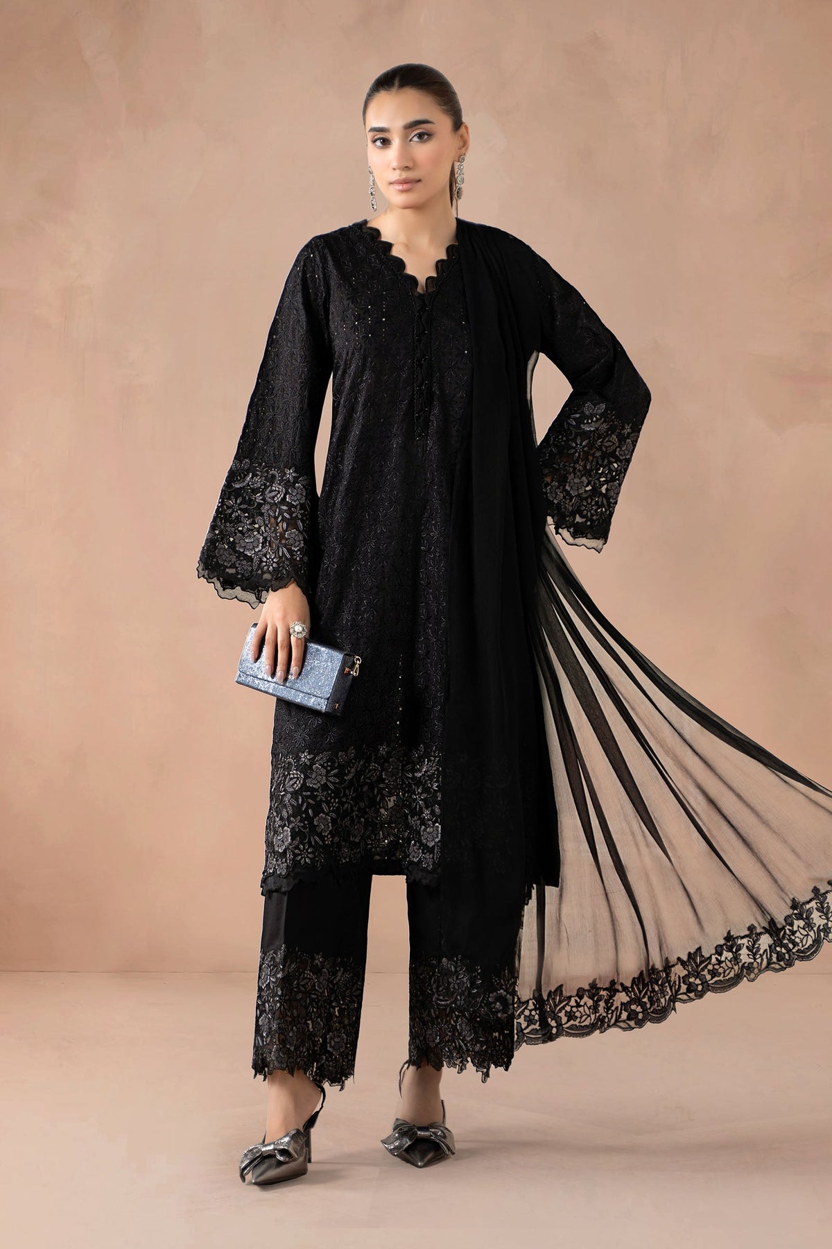 Maria B | Pre Fall Dresses | 3 Piece Embroidered Lawn Suit SS - Ladies Clothes - Maria Faisal