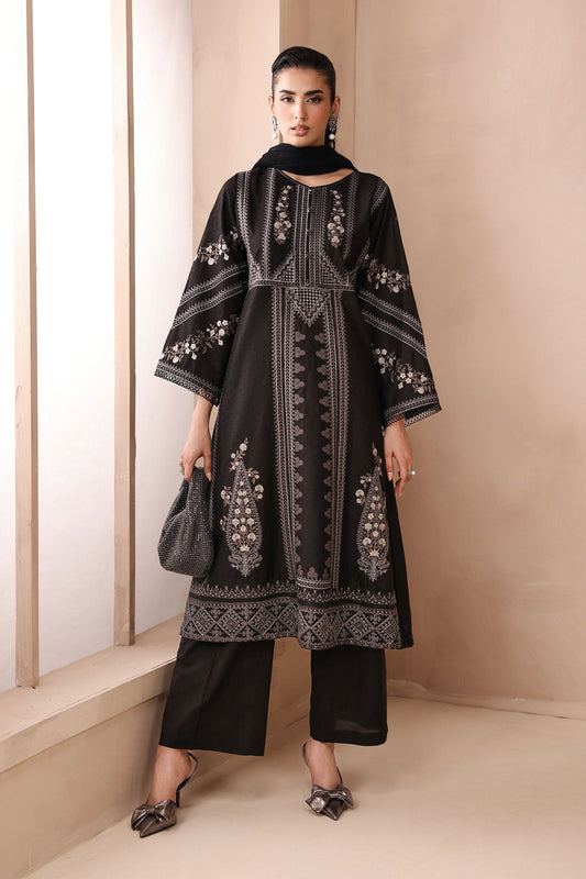 Maria B | Luxury Winter Pret 25 | DW-MN25-10-Black - Ladies Clothes - Maria Faisal