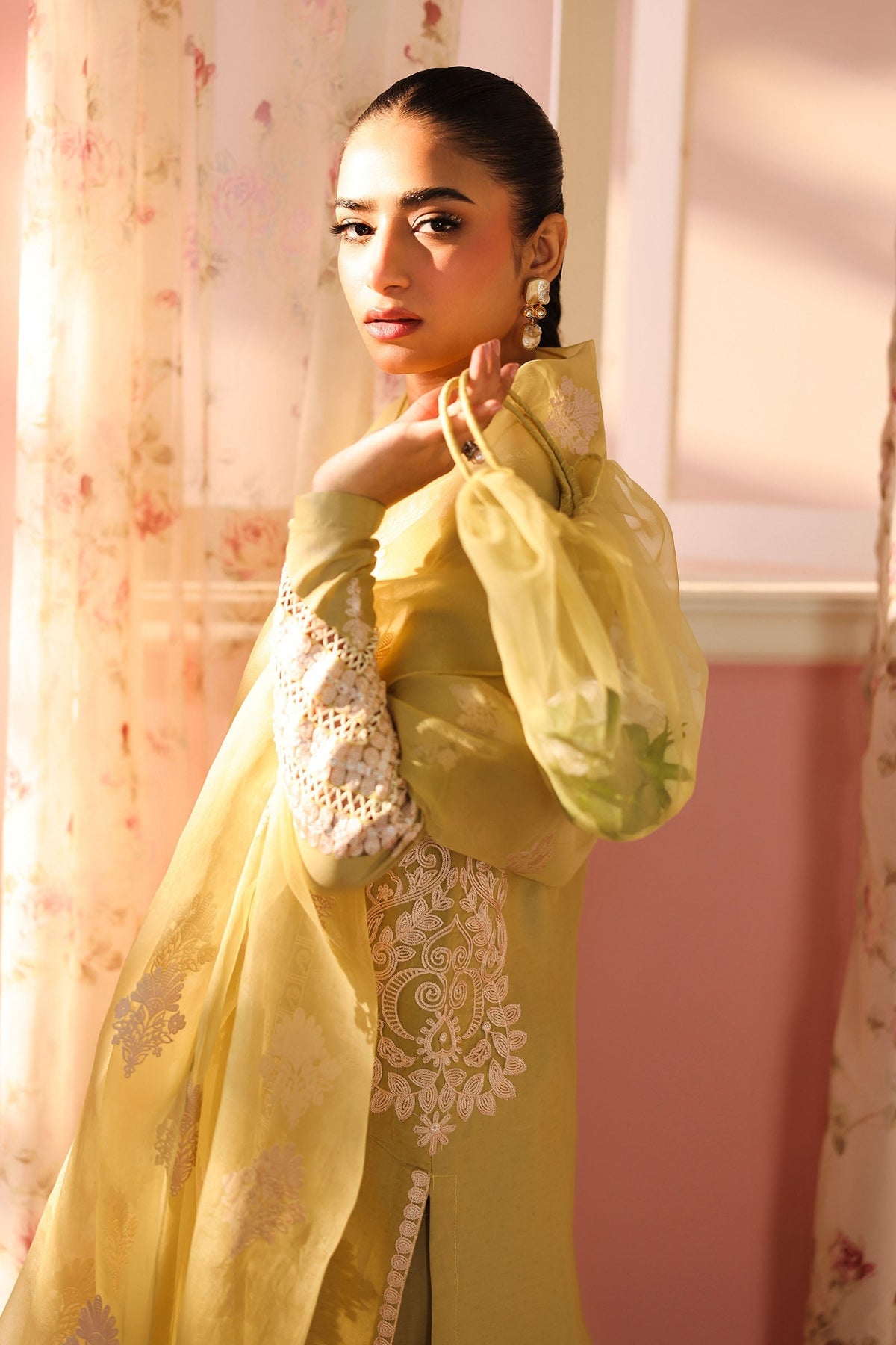 Maria B | Luxury Winter Pret 25 | DW-PF25-34-Light Green - Ladies Clothes - Maria Faisal