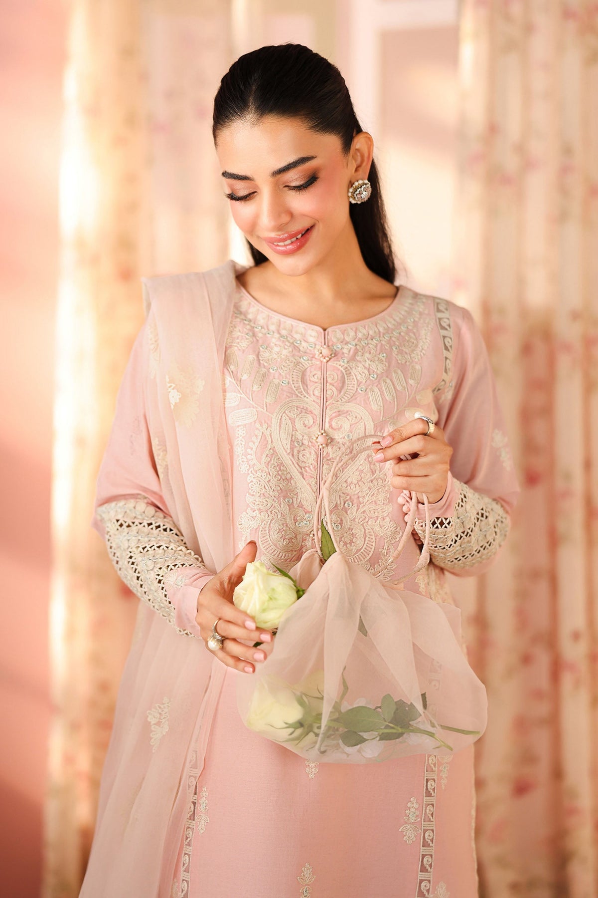 Maria B | Pre Fall Dresses | 3 Piece Embroidered Dobby Suit DD - Ladies Clothes - Maria Faisal