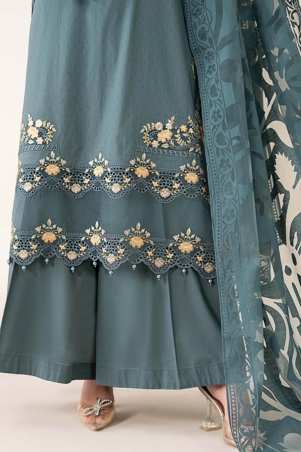 Maria B | Luxury Winter Pret 25 | DW-PF25-03-Tea - Ladies Clothes - Maria Faisal