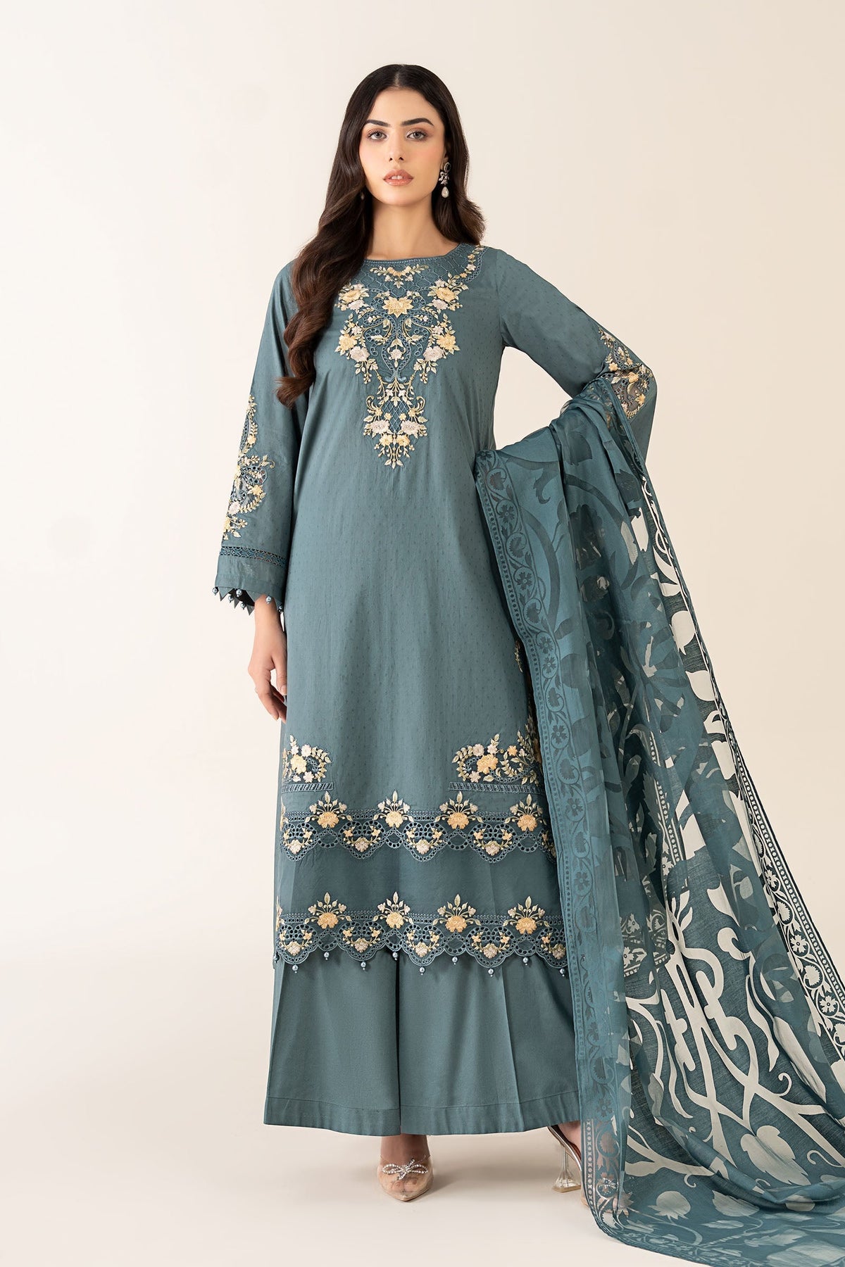Maria B | Pre Fall 25 | Dobby Suit 15 - Ladies Clothes - Maria Faisal
