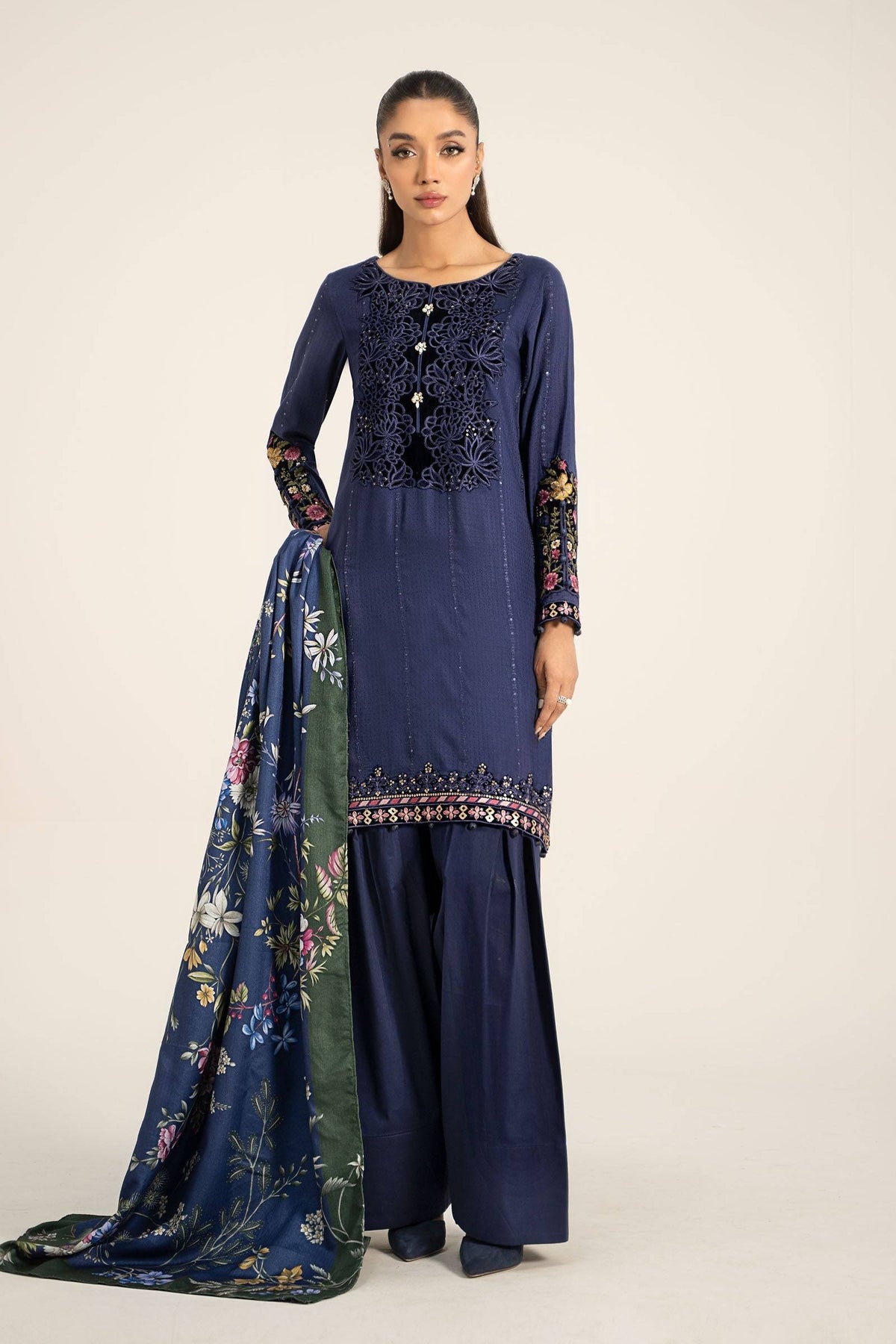 Maira B | Ready to Wear | DW-W24-150 Blue by Maria Faisal - Registered Vendor of : Maria B - type : Wedding Dress - 100% original wedding dresses