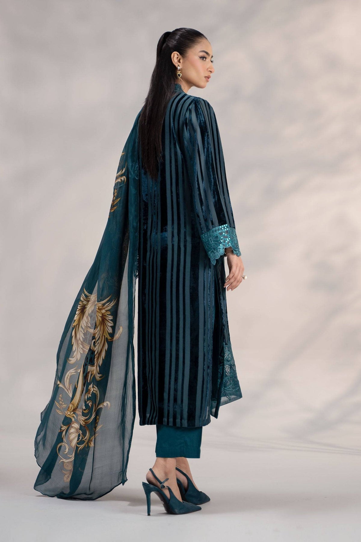 Maira B | Ready to Wear | DW-W24-173 Teal by Maria Faisal - Registered Vendor of : Maria B - type : Wedding Dress - 100% original wedding dresses