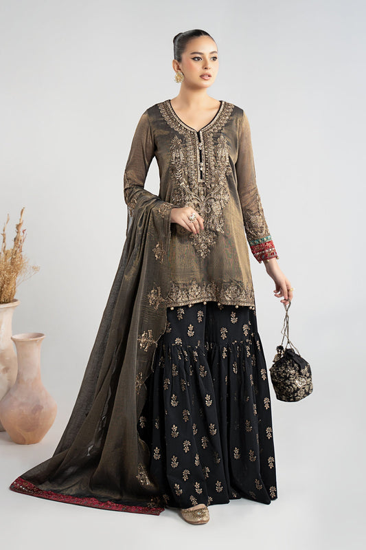 Maria B | Luxury Winter Pret 25 | DW-W25-01-Black - Ladies Clothes - Maria Faisal