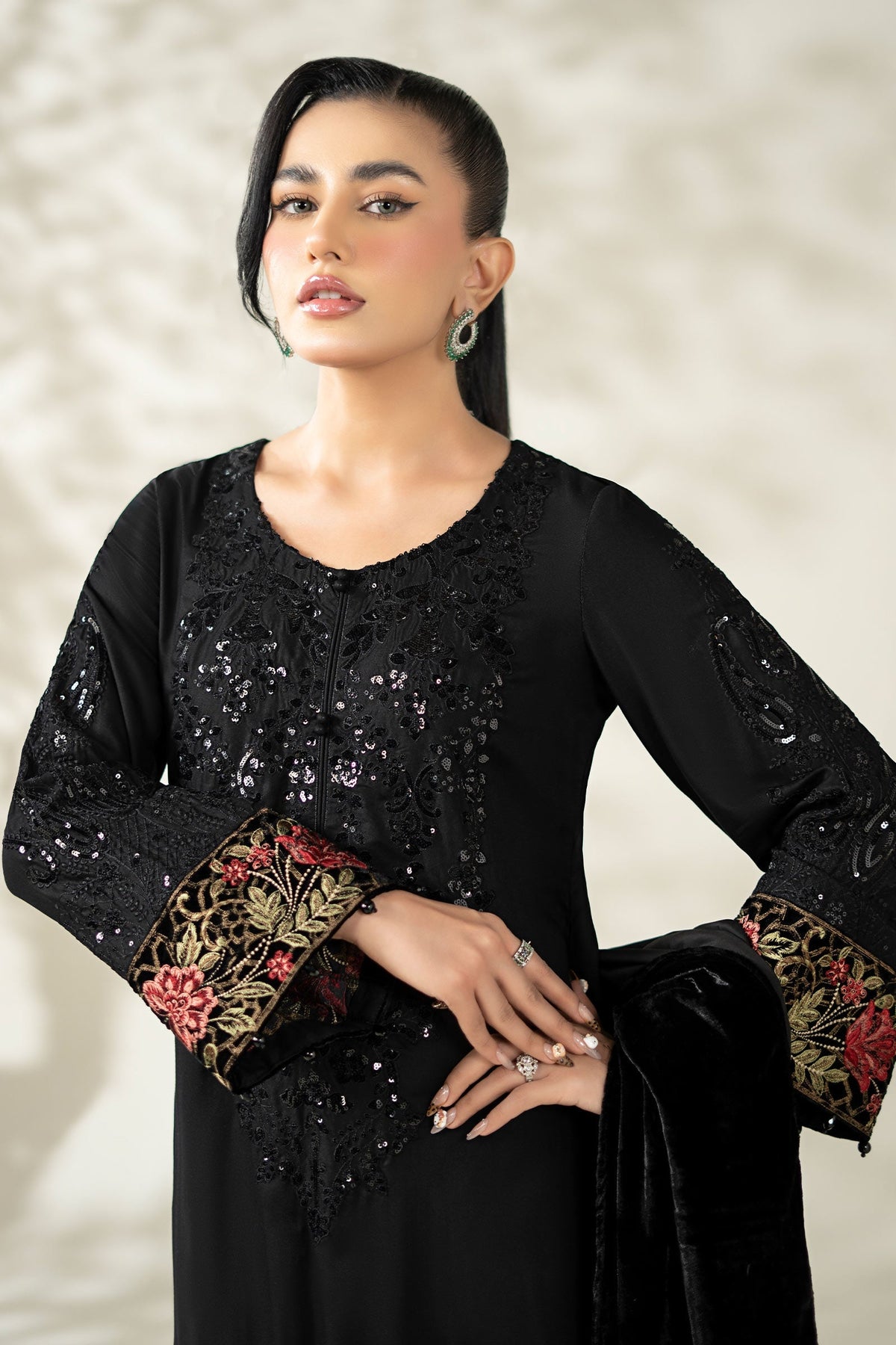 Maria B | Pre Fall Dresses | 3 Piece Embroidered Linen Suit UU - Ladies Clothes - Maria Faisal