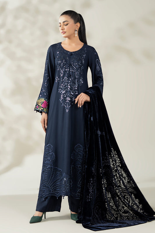 Maria B | Luxury Winte r Pret 25 |DW-W25-20-Blue - Ladies Clothes - Maria Faisal