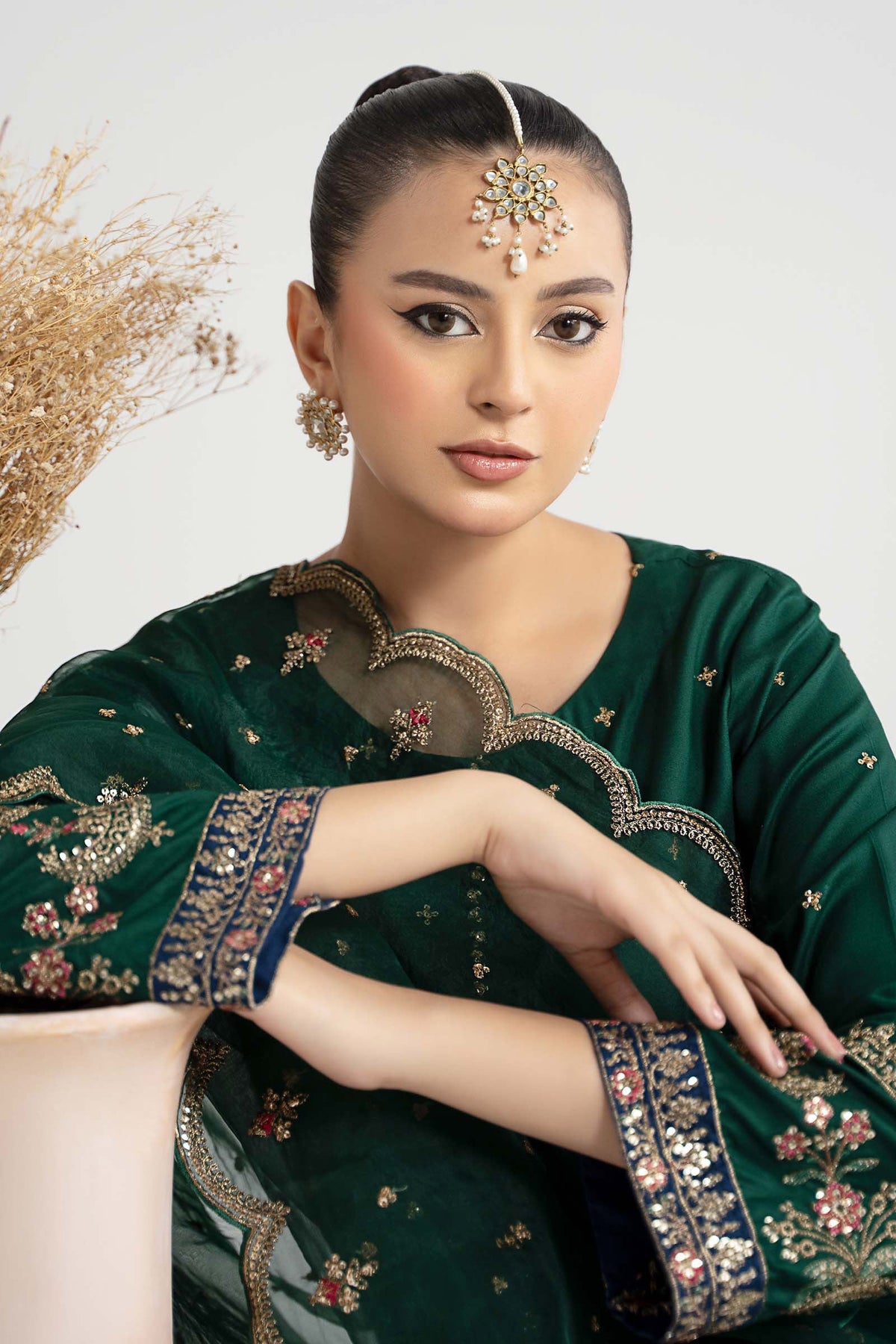 Maria B | Luxury Winter Pret 25 | DW-W25-27-Green - Ladies Clothes - Maria Faisal