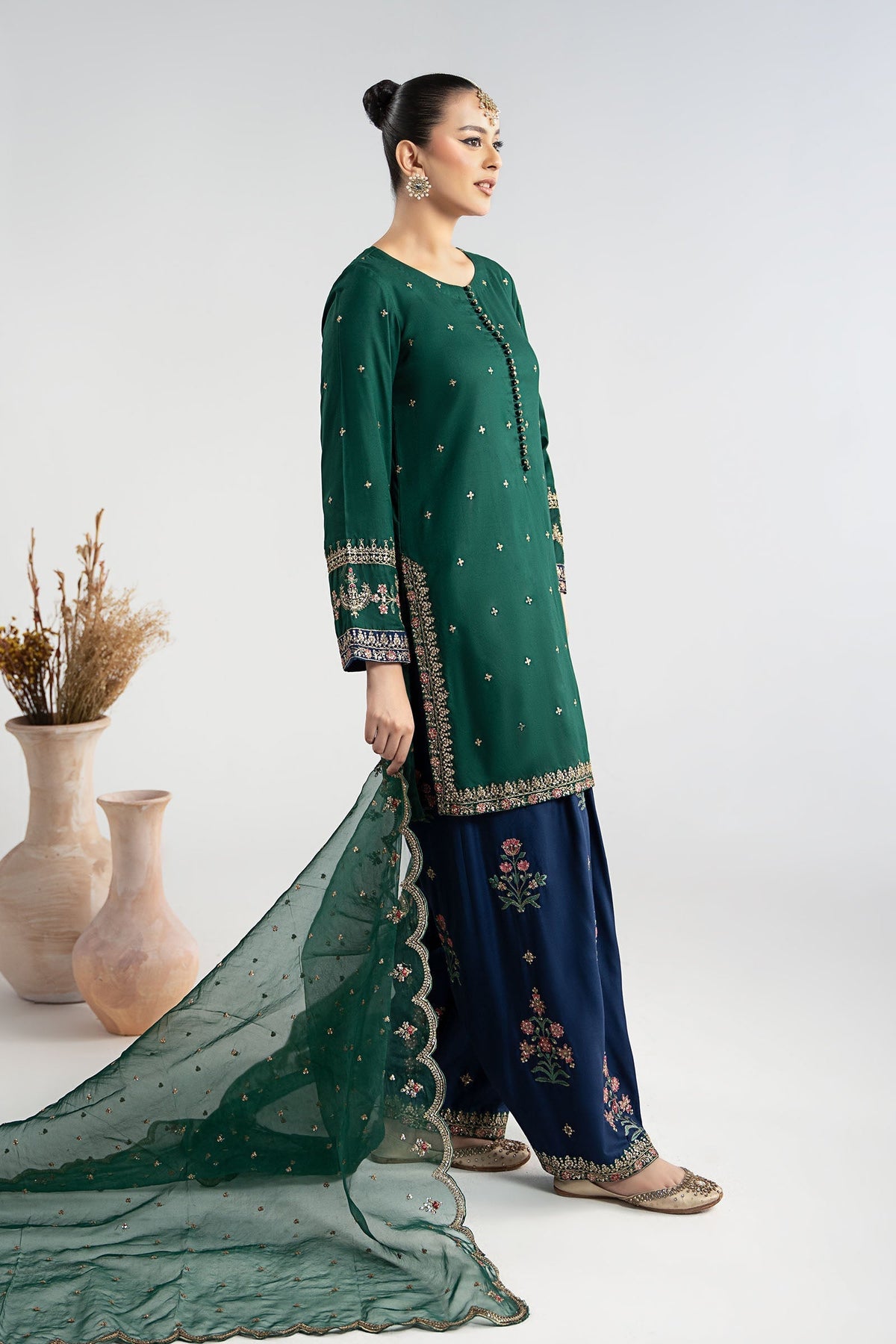 Maria B | Luxury Winter Pret 25 | DW-W25-27-Green - Ladies Clothes - Maria Faisal