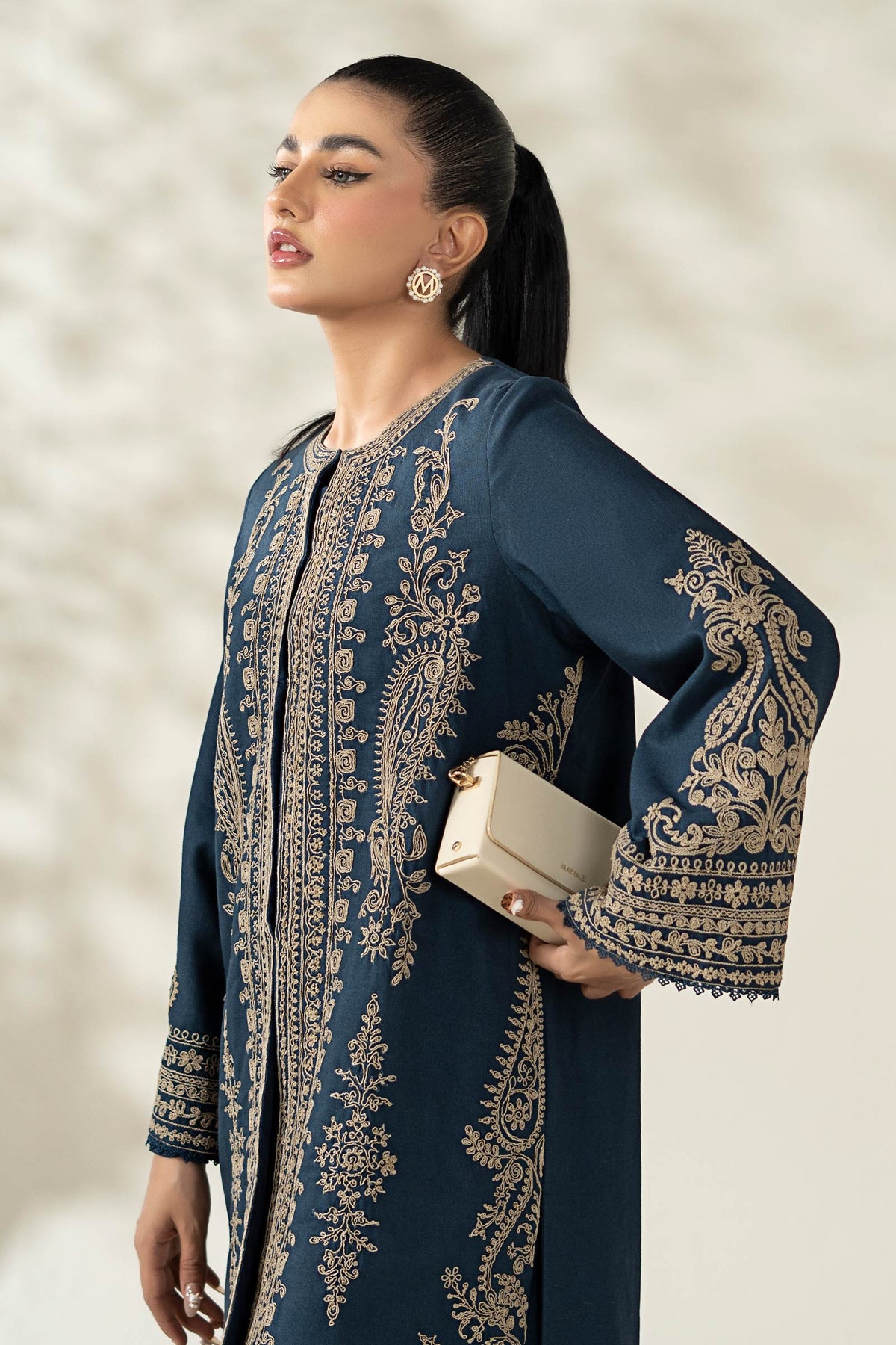 Maria B | Luxury Winter Pret 25 | DW-W25-58-Blue - Ladies Clothes - Maria Faisal