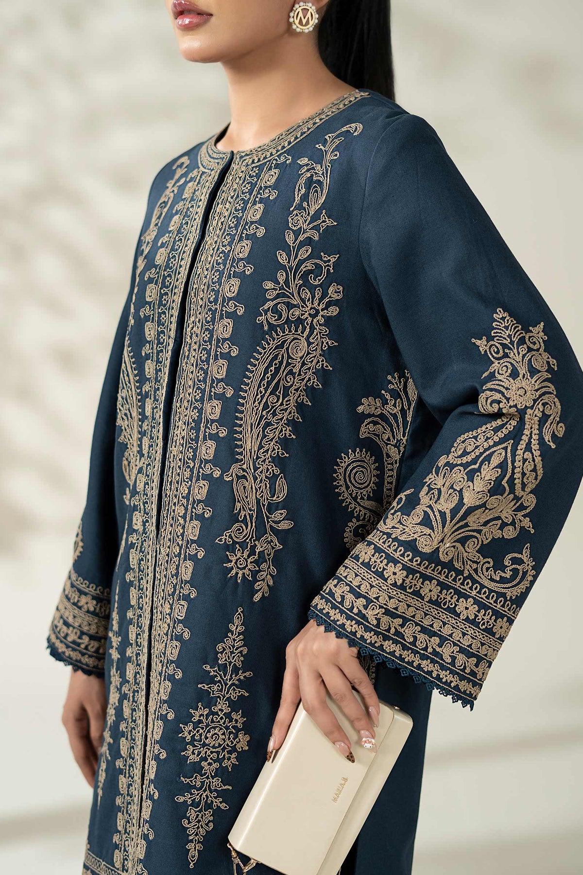 Maria B | Luxury Winter Pret 25 | DW-W25-58-Blue - Ladies Clothes - Maria Faisal