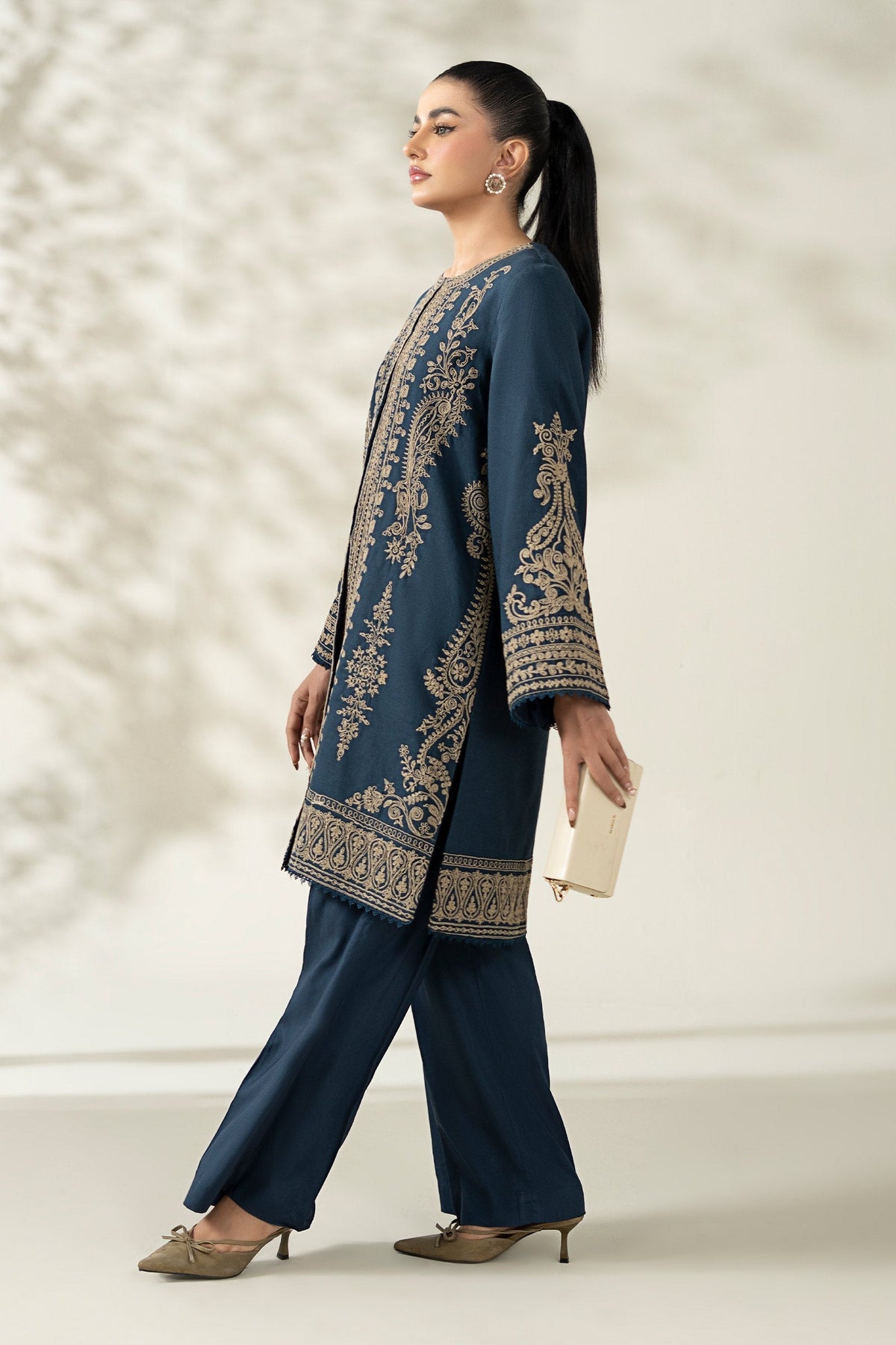 Maria B | Luxury Winter Pret 25 | DW-W25-58-Blue - Ladies Clothes - Maria Faisal
