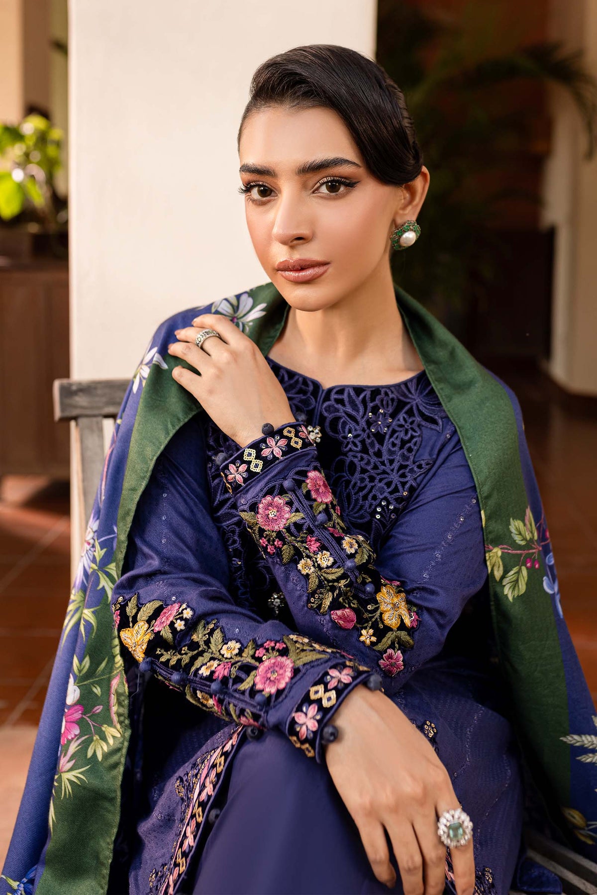 Maira B | Ready to Wear | DW-W24-150 Blue by Maria Faisal - Registered Vendor of : Maria B - type : Wedding Dress - 100% original wedding dresses
