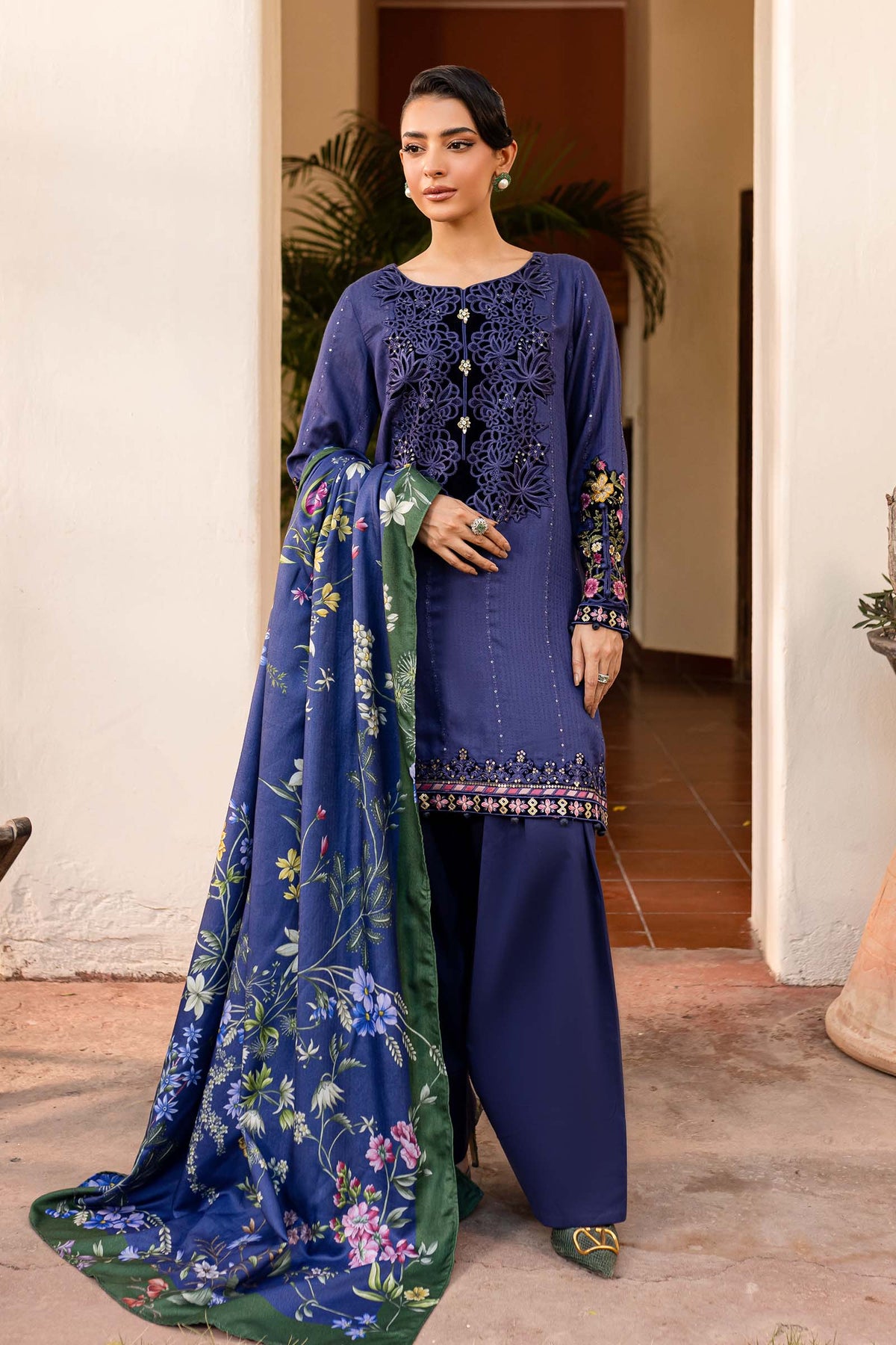 Maira B | Ready to Wear | DW-W24-150 Blue by Maria Faisal - Registered Vendor of : Maria B - type : Wedding Dress - 100% original wedding dresses