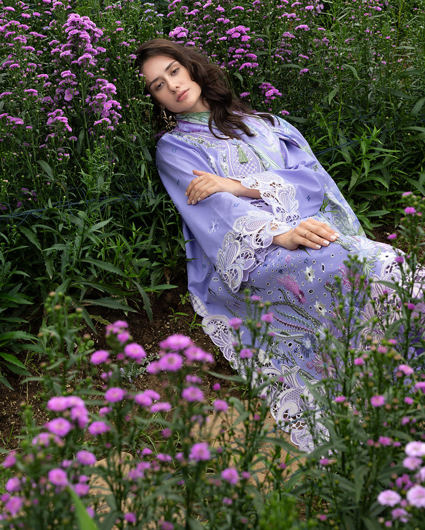 Mushq | The Secret Garden Lawn | Daisy Reverie - Luxury Dress - available at Maria Faisal in UK and USA.