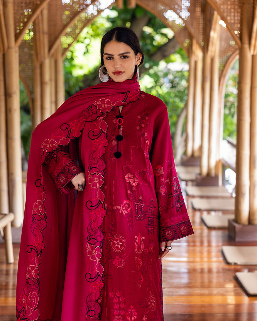 Mushq | Hemline Karandi | Darling Bloom - Casual Dress - available at Maria Faisal in UK and USA.