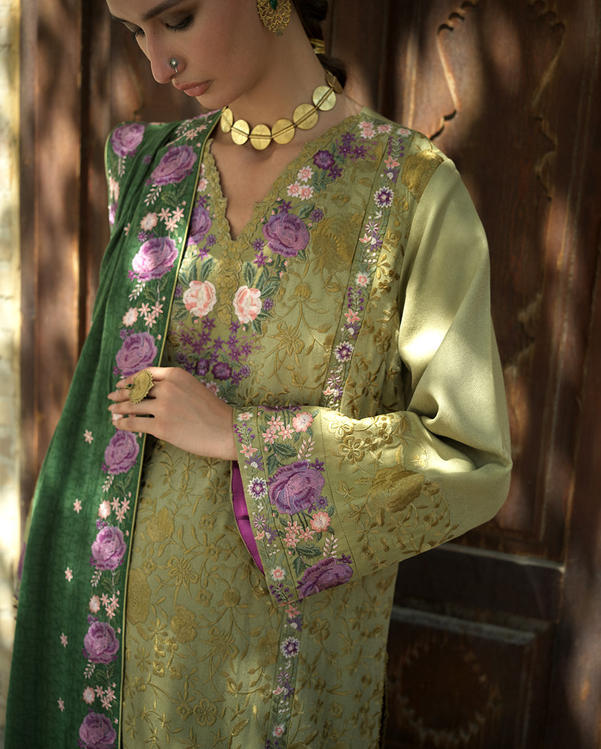 Mushq | Bukhara Winter Edit | Desert Minaret - Luxury Dress - available at Maria Faisal in UK and USA.