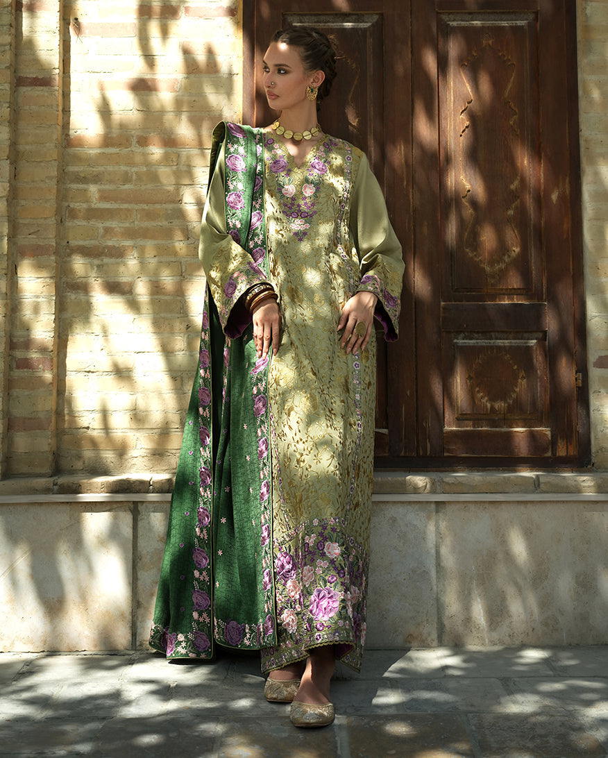 Mushq | Bukhara Winter Edit | Desert Minaret - Luxury Dress - available at Maria Faisal in UK and USA.