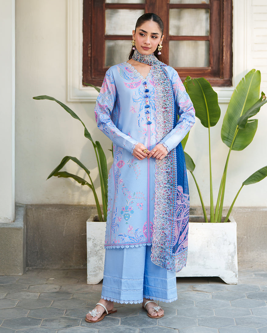 Roheenaz | Whispered Florals | Dewlight Bloom - Casual Dress - available at Maria Faisal in UK and USA.