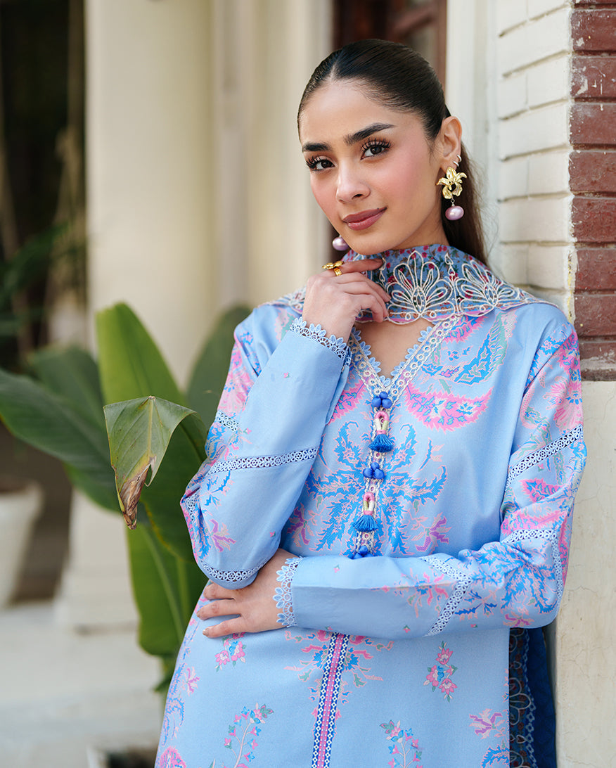 Roheenaz | Whispered Florals | Dewlight Bloom - Casual Dress - available at Maria Faisal in UK and USA.
