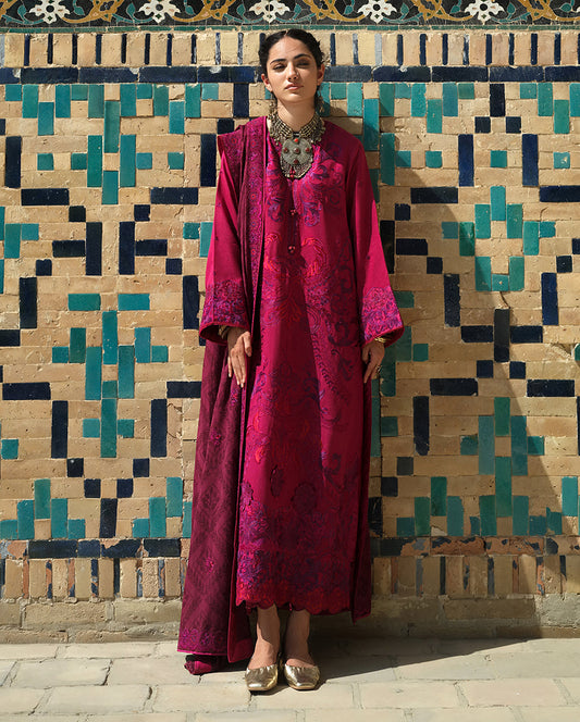 Mushq | Bukhara Winter Edit | Dusk Whisper - Luxury Dress - available at Maria Faisal in UK and USA.