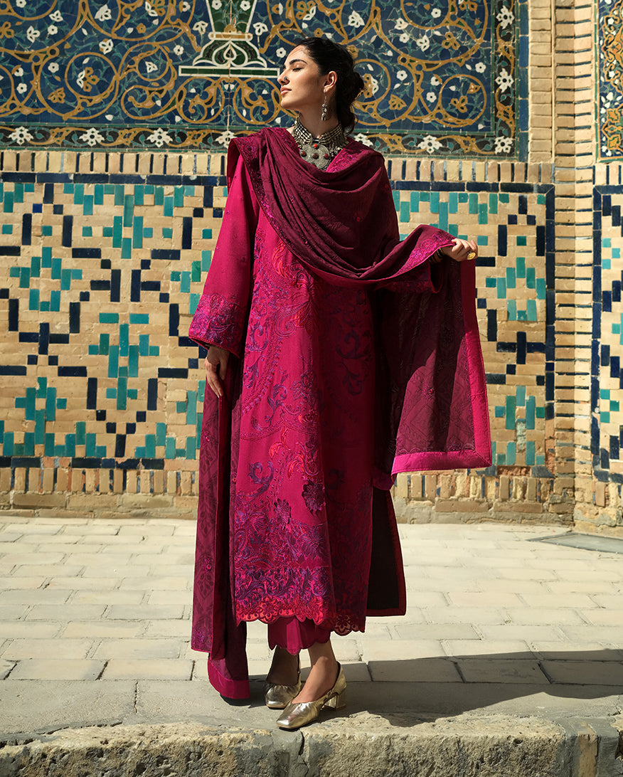 Mushq | Bukhara Winter Edit | Dusk Whisper - Luxury Dress - available at Maria Faisal in UK and USA.