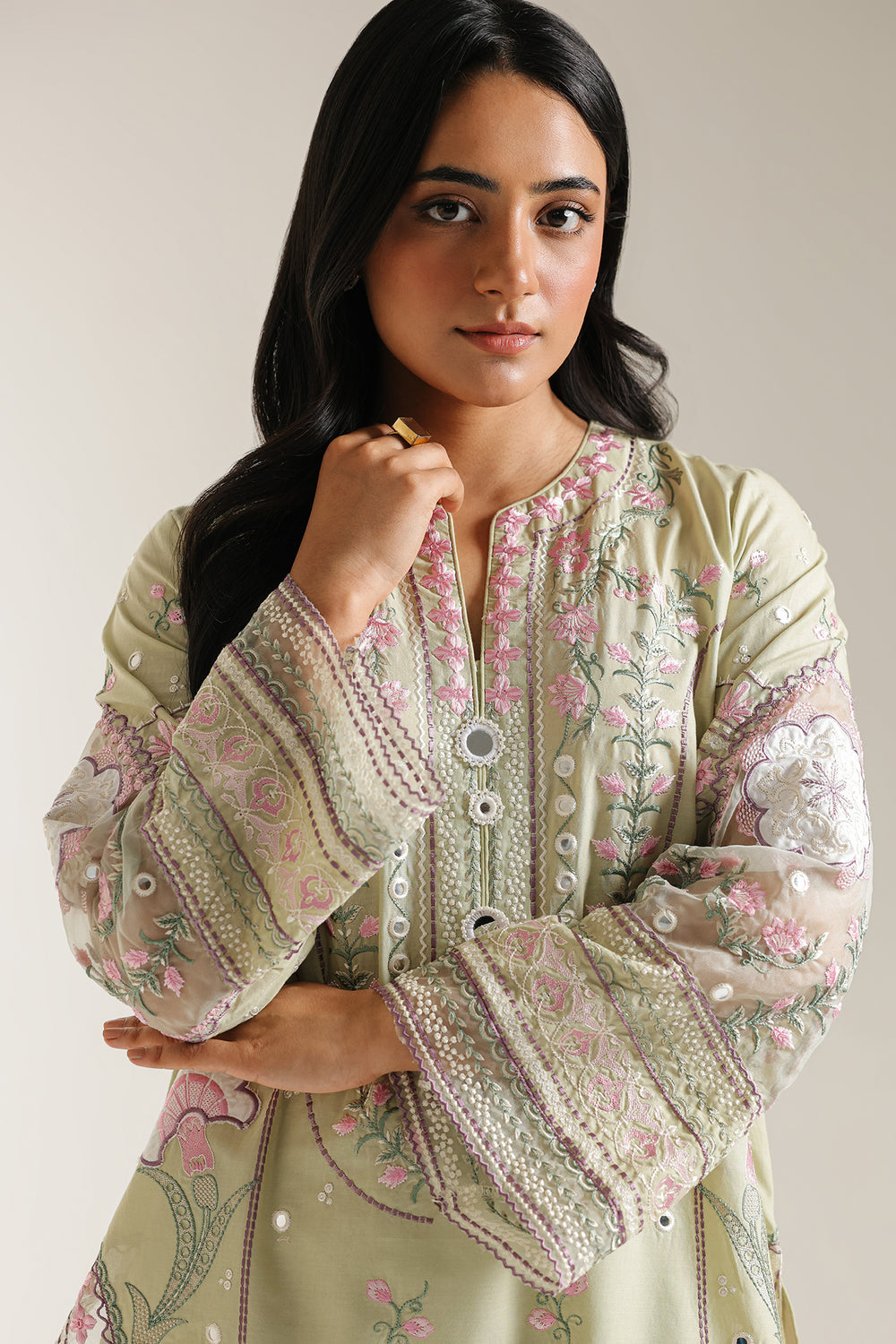 Ethnic | Rozana Collection 25 | Embroidered Dress 23A - Ladies Clothes - Maria Faisal