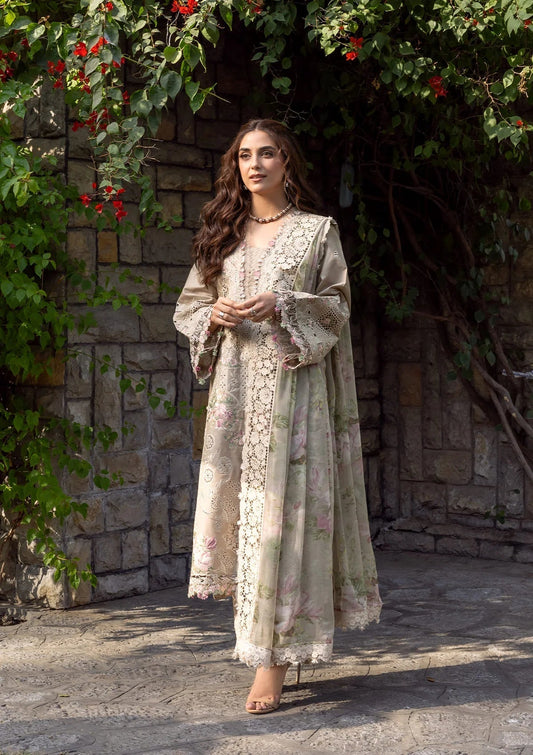 Elaf Premium | Luxury Lawn 26 | ELY-2A CAMELLIA - Luxury Dress - available at Maria Faisal in UK and USA.