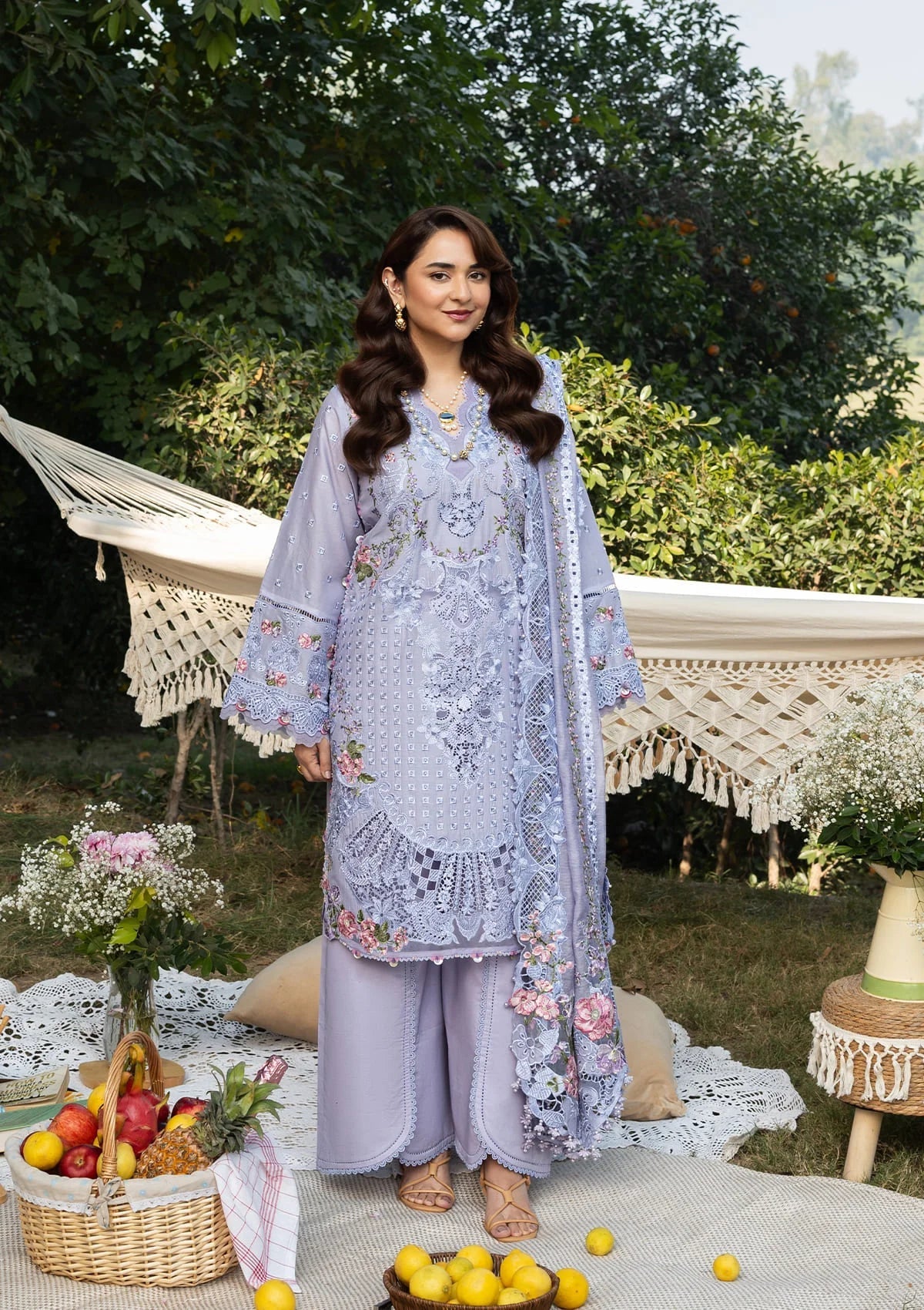 Elaf Premium | Luxury Lawn 26 | ELY-3B PARADISE - Luxury Dress - available at Maria Faisal in UK and USA.