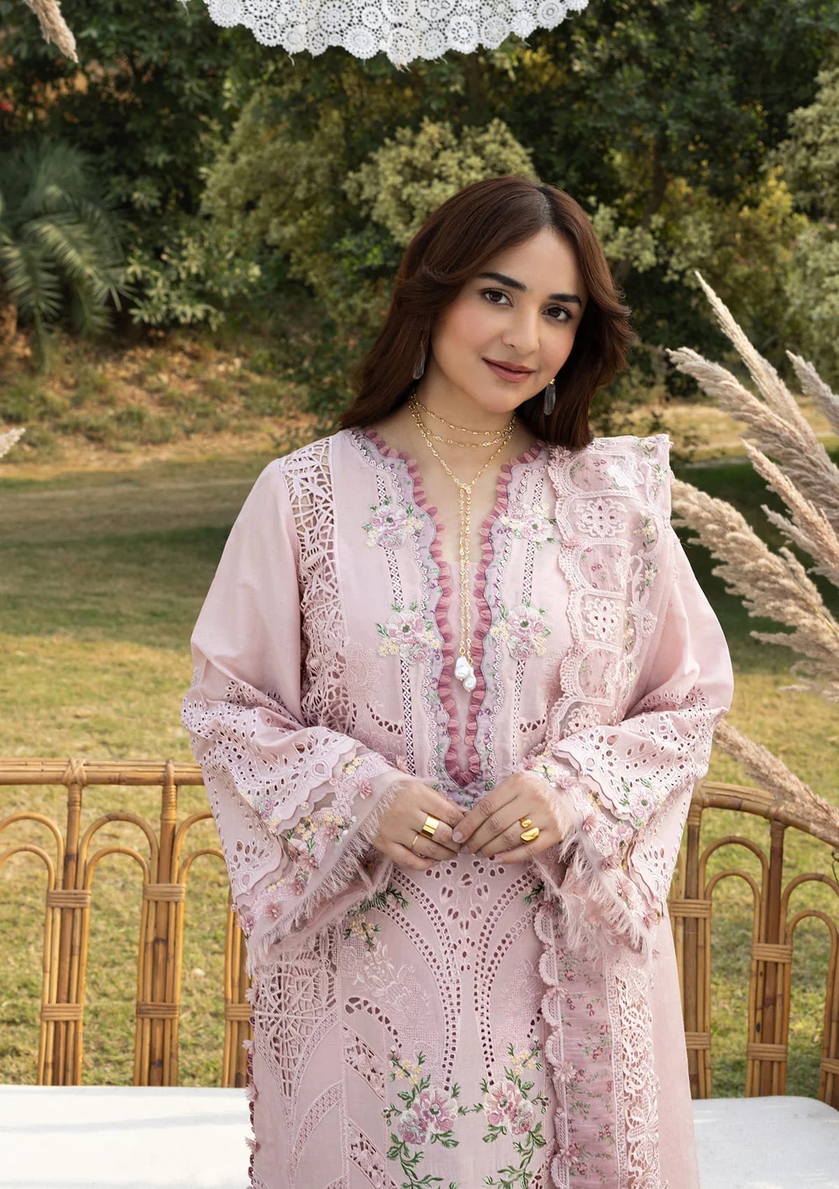 Elaf Premium | Luxury Lawn 26 | ELY-4A BLOOMING - Luxury Dress - available at Maria Faisal in UK and USA.