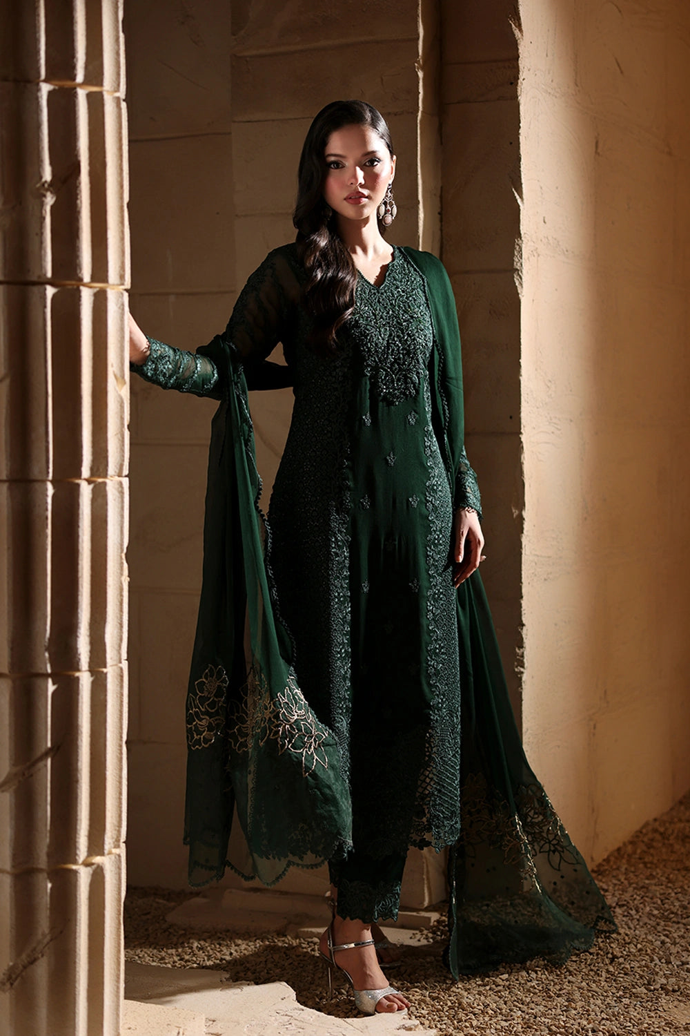 Azure | Luxe Formals | Emeraude - Formal Dress - available at Maria Faisal in UK and USA.