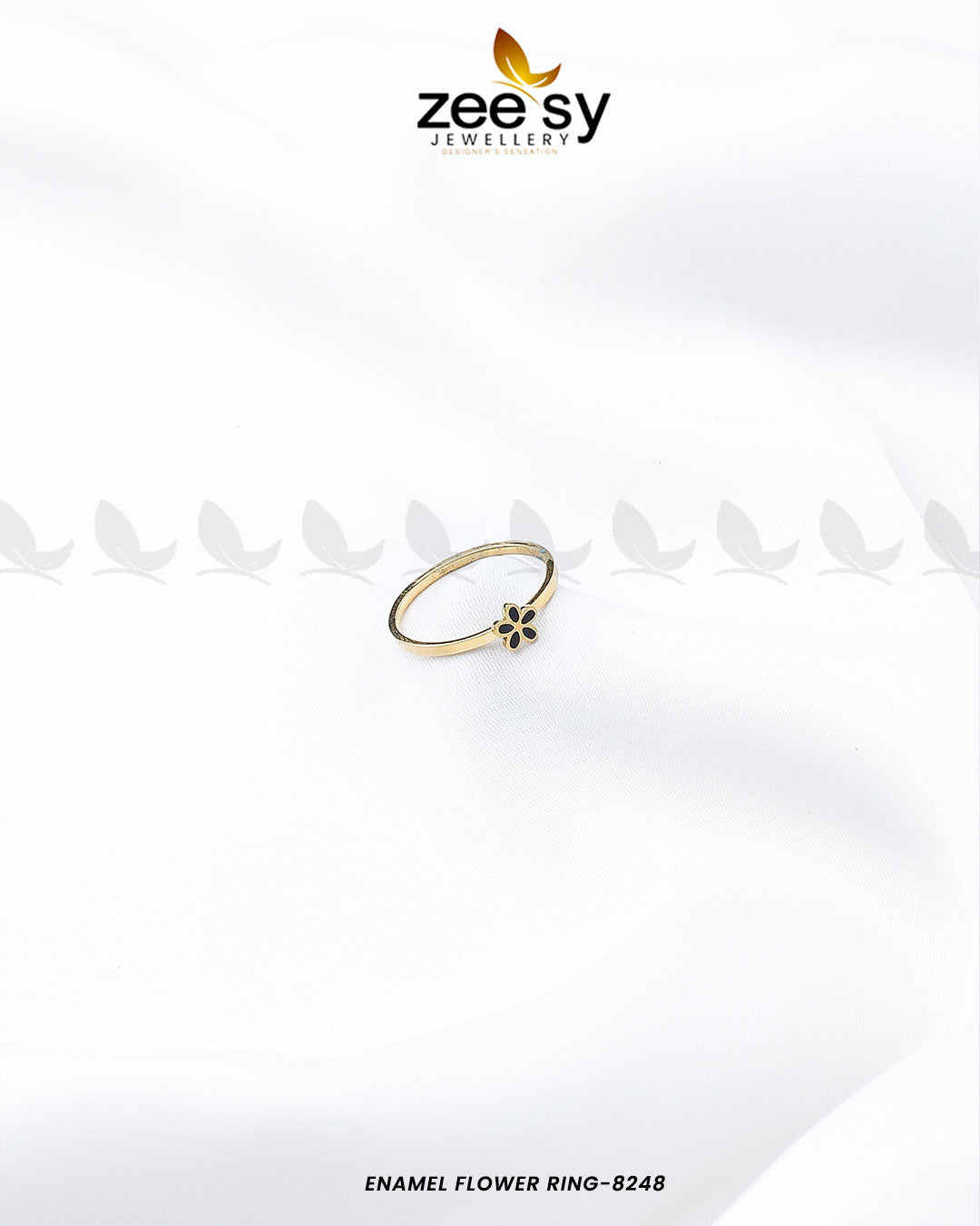 Enamel Flower Ring-8248 - Rings 
