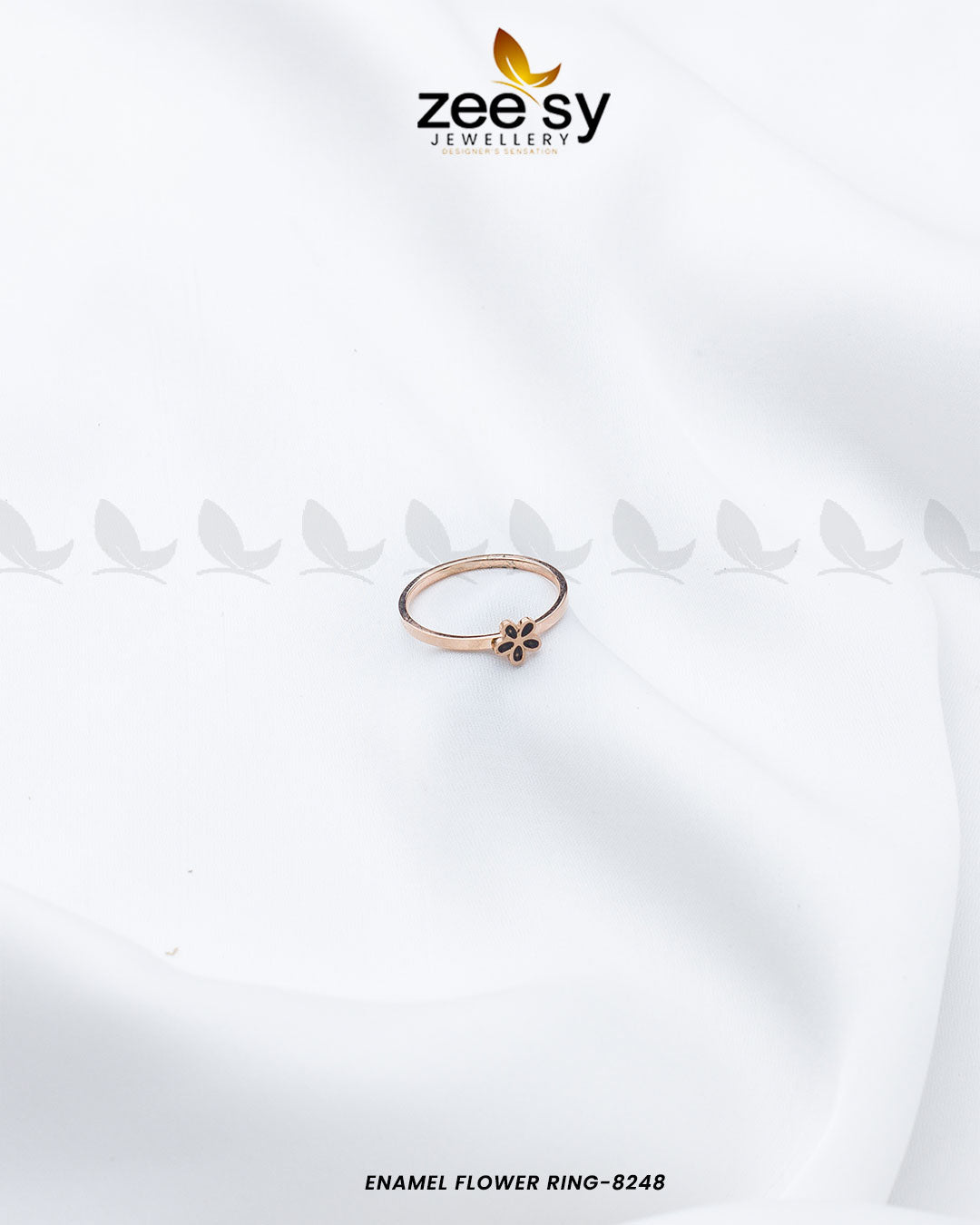 Enamel Flower Ring-8248 - Rings 