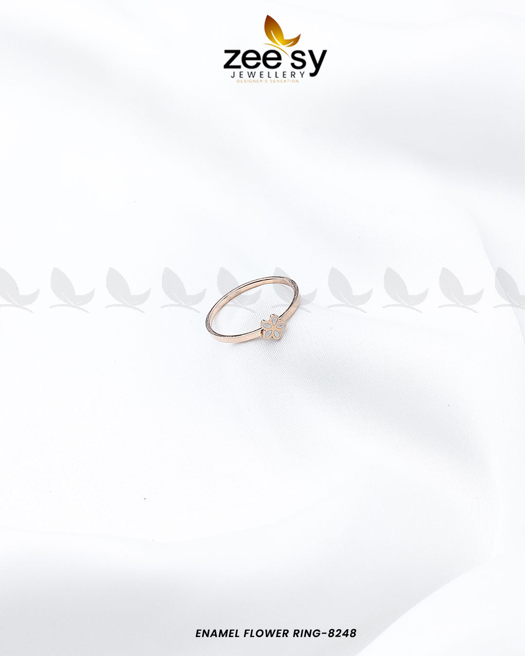 Enamel Flower Ring-8248 - Rings 