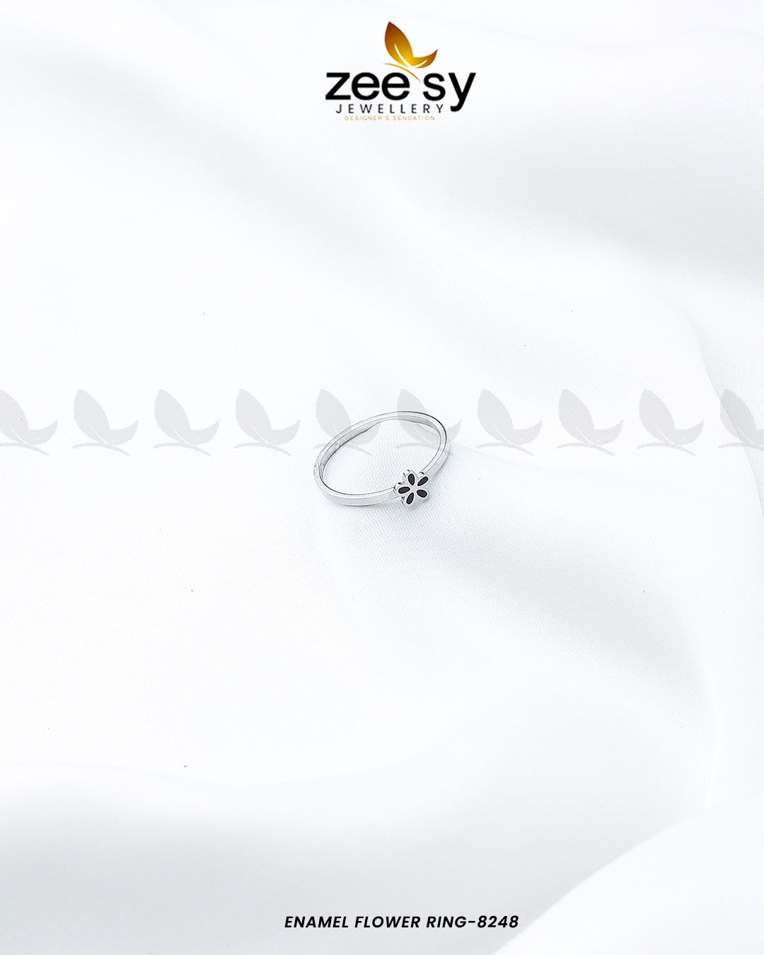 Enamel Flower Ring-8248 - Rings 