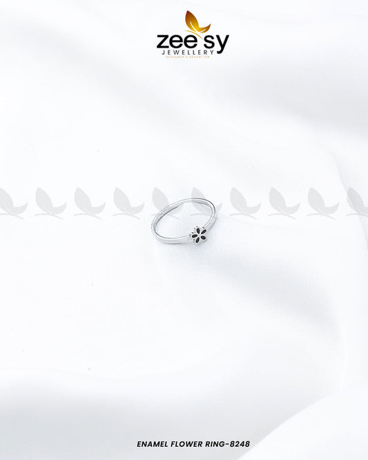 Enamel Flower Ring-8248 - Rings 