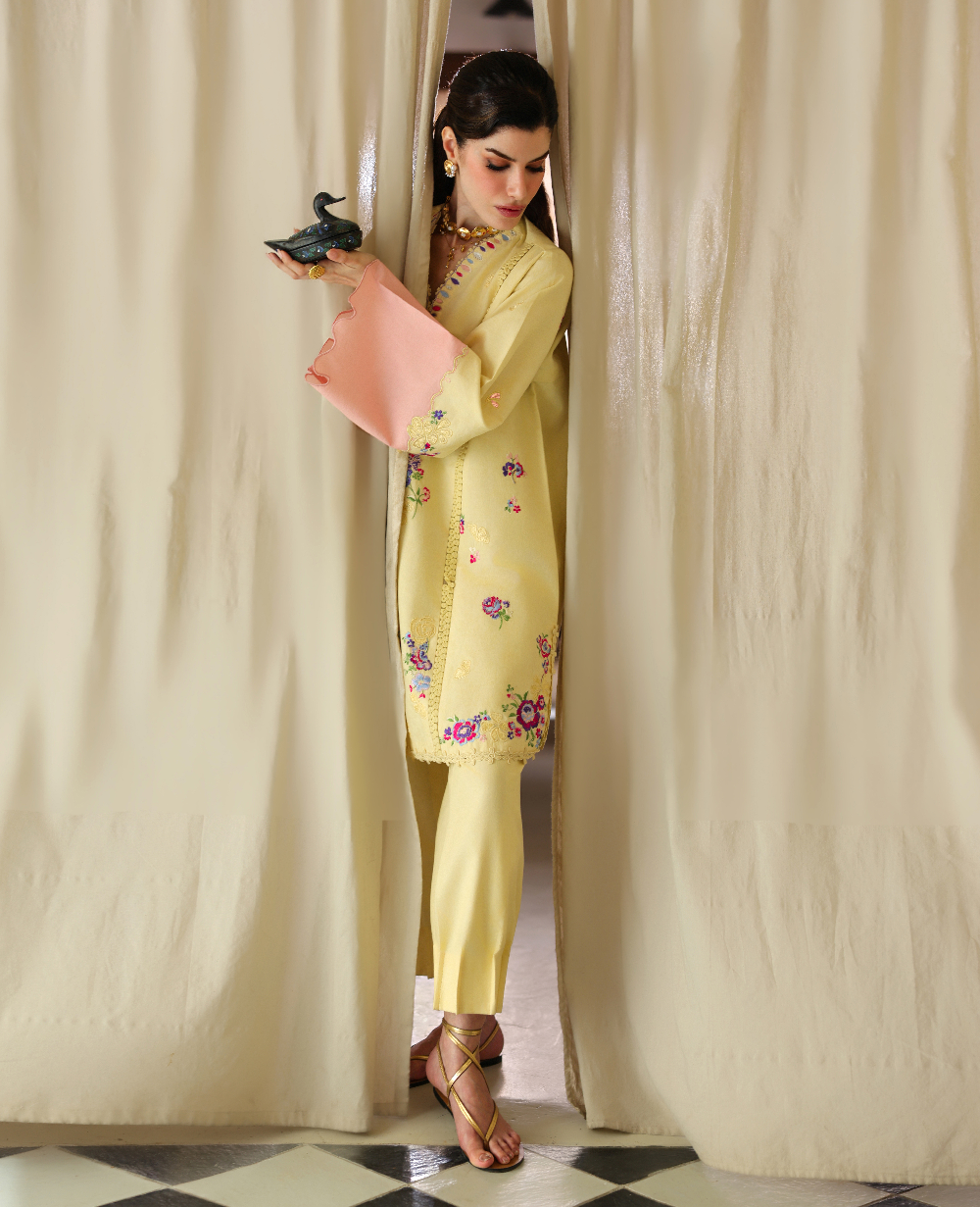 Republic Womenswear | Neonma Essential Pret 26 |Candy Loom - Luxury Dress - available at Maria Faisal in UK and USA.