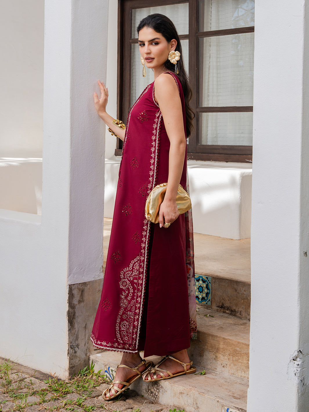 Izel | Dareen Luxury Lawn 26 | Eshaal - Luxury Dress - available at Maria Faisal in UK and USA.