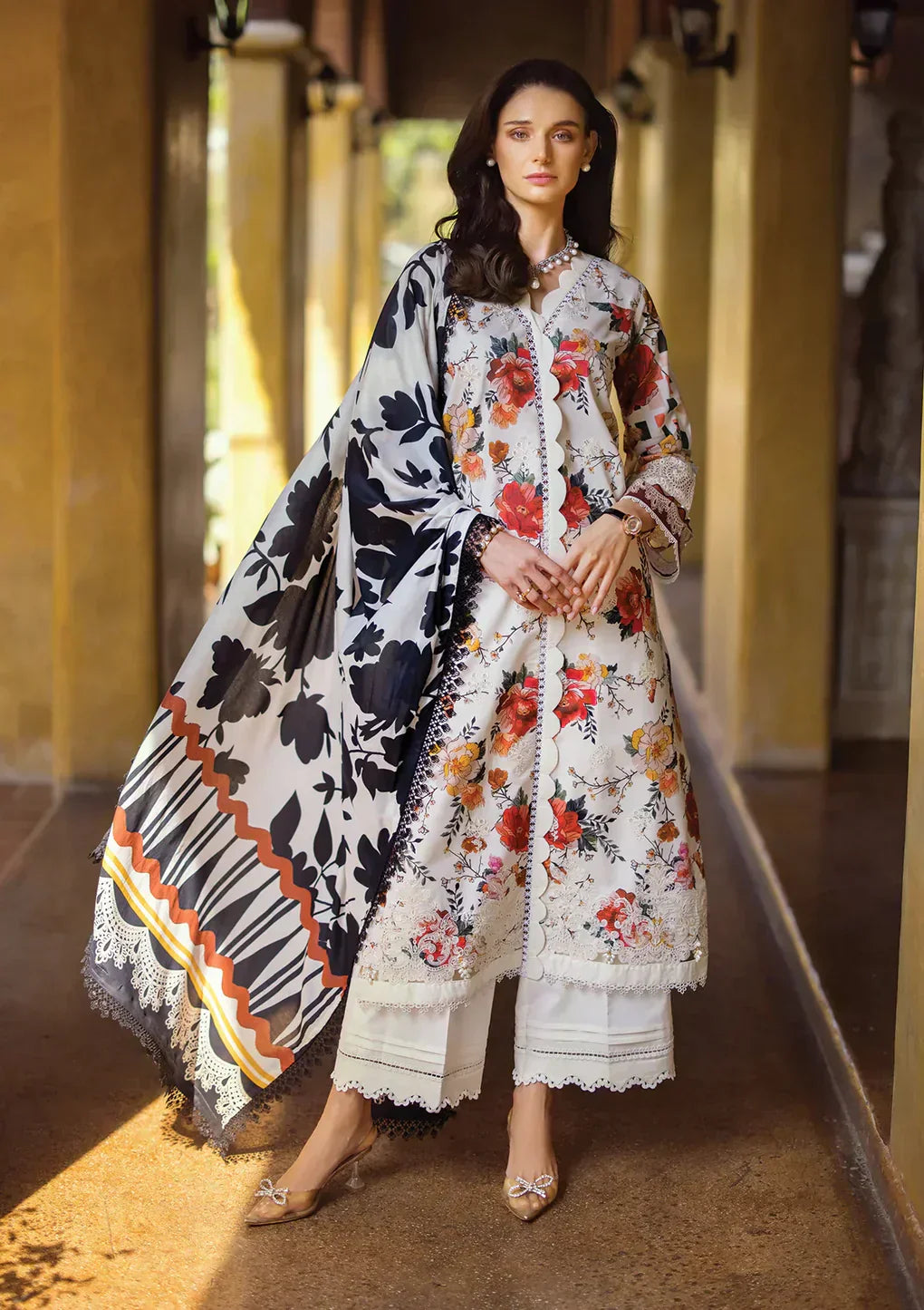 Elaf Premium | Print Chikankari 24 | ECT-02A MELROSE - Ladies Clothes - Maria Faisal