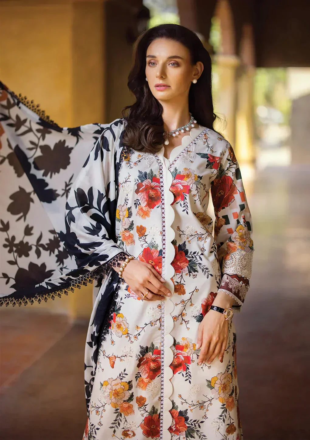 Elaf Premium | Print Chikankari 24 | ECT-02A MELROSE - Ladies Clothes - Maria Faisal